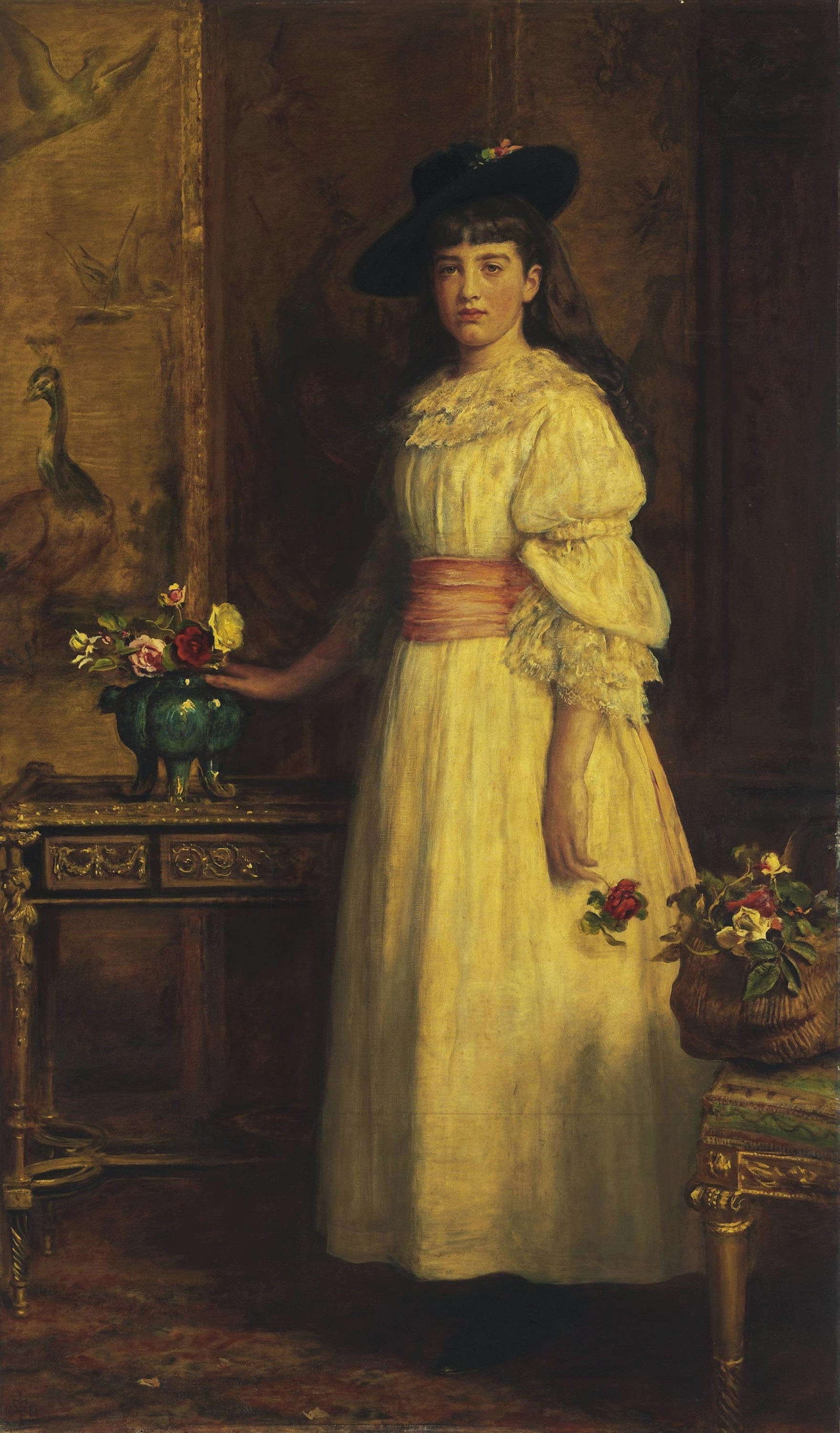 细腻写实风格主题 - 未知 - 女子持花的写实人物画 