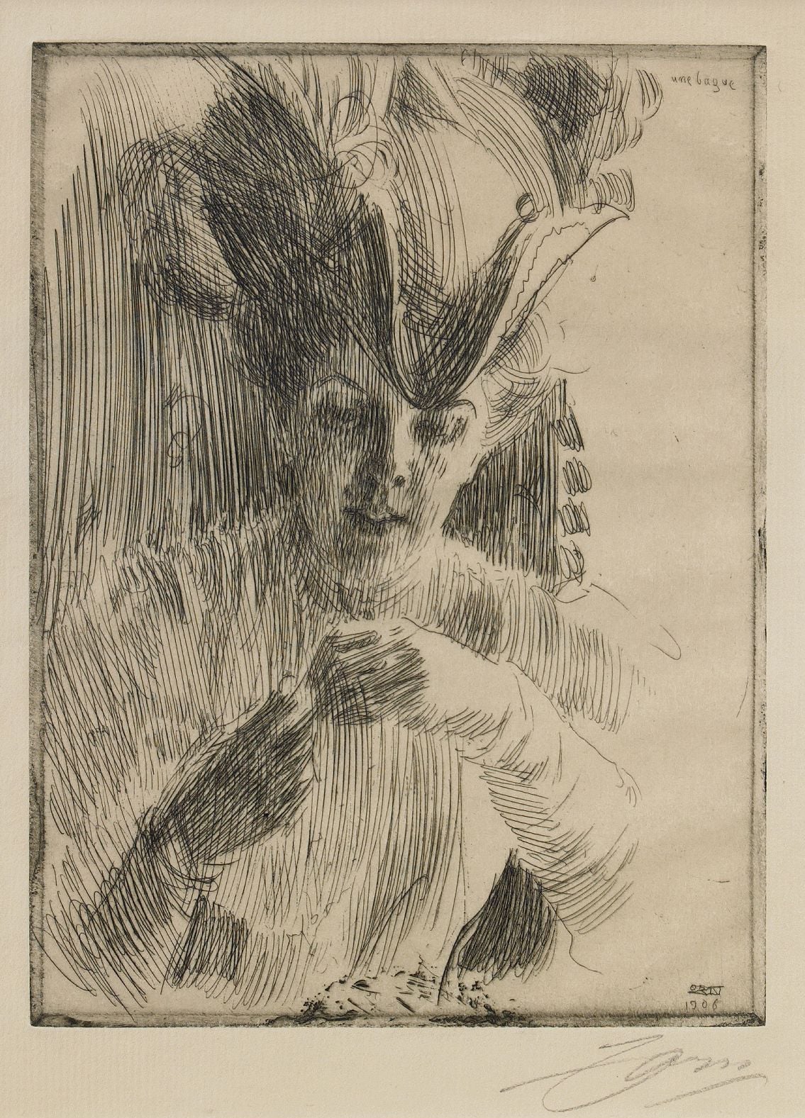 人物肖像刻画主题 - 未命名作品 - 线条勾勒女性人物形象 