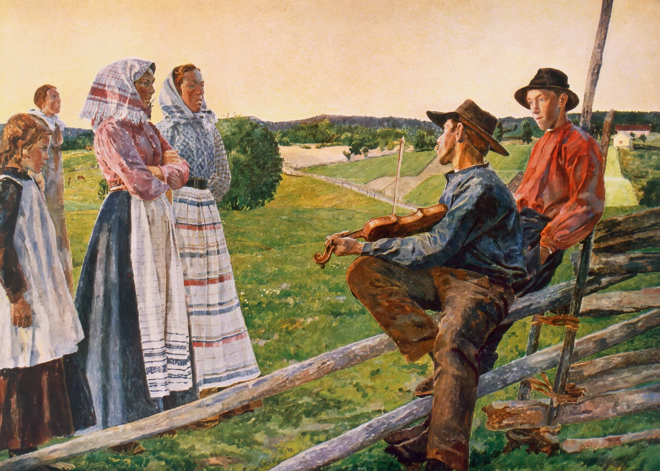 乡村风情展现主题 - 未知 - 乡村人物于田野间互动 