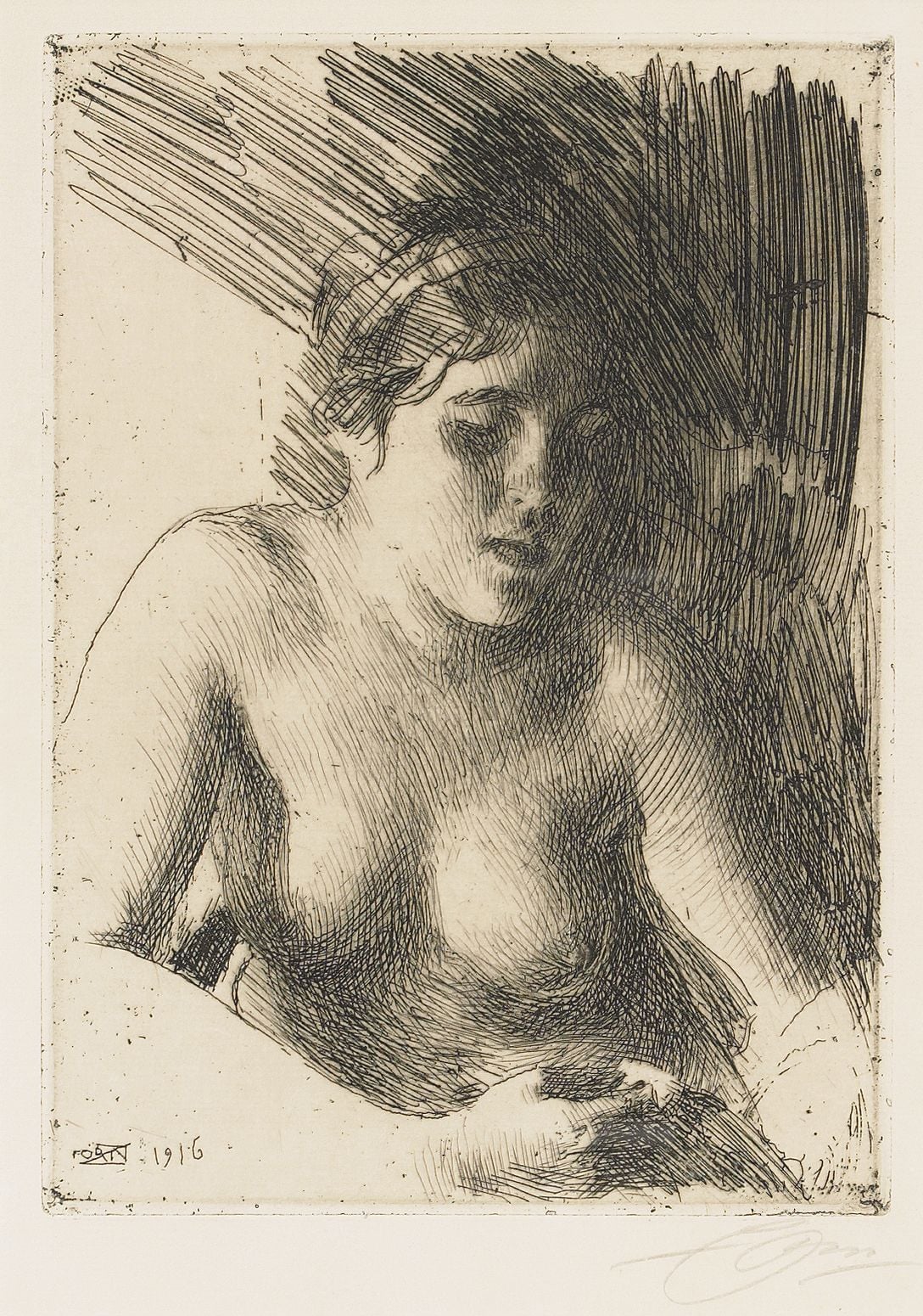 裸体艺术表现主题 - 无题 - 女性裸体姿态线条描绘 