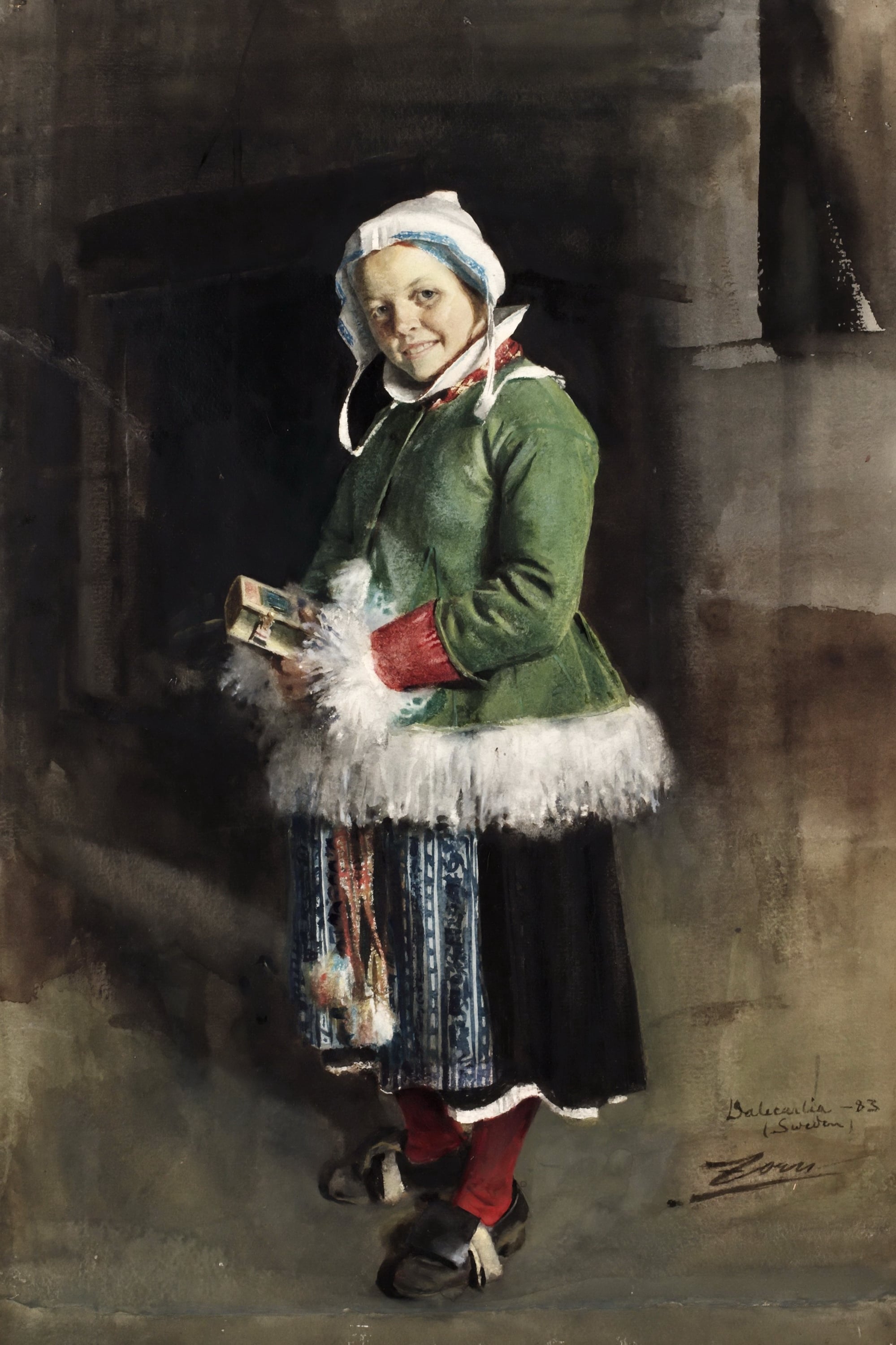 人物肖像刻画主题 - 无明确名字 - 身着传统服饰少女形象 