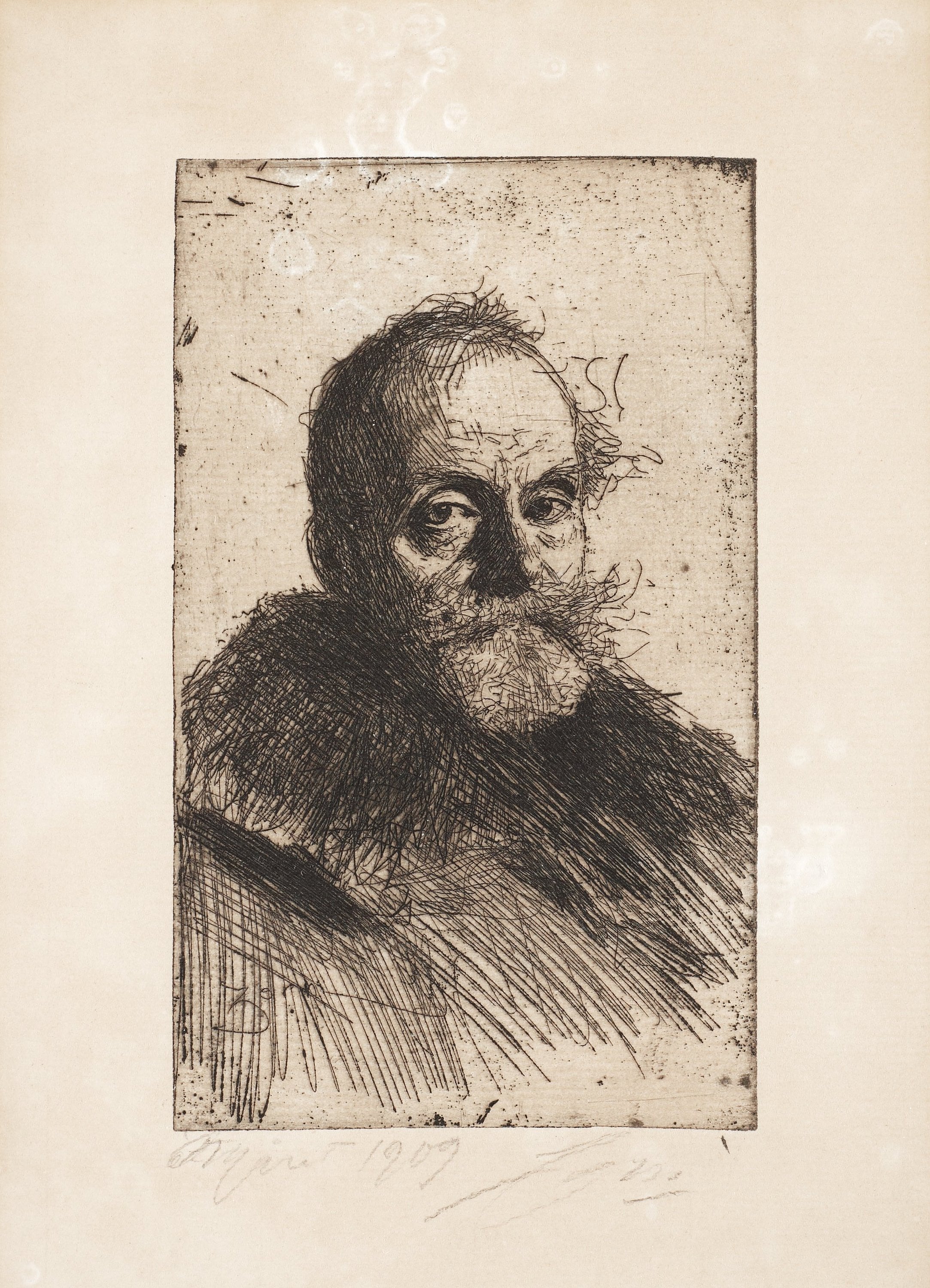 人物肖像刻画主题 - 未命名肖像 - 老人面部细节刻画之作 