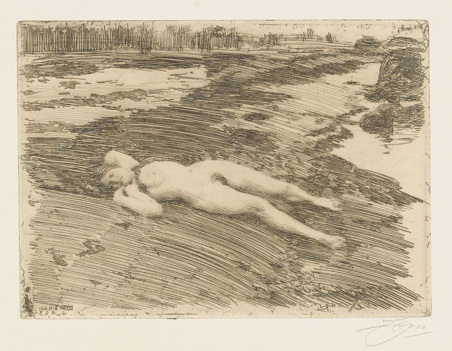 裸体艺术表现主题 - 无题 - 描绘躺卧裸体人物场景 