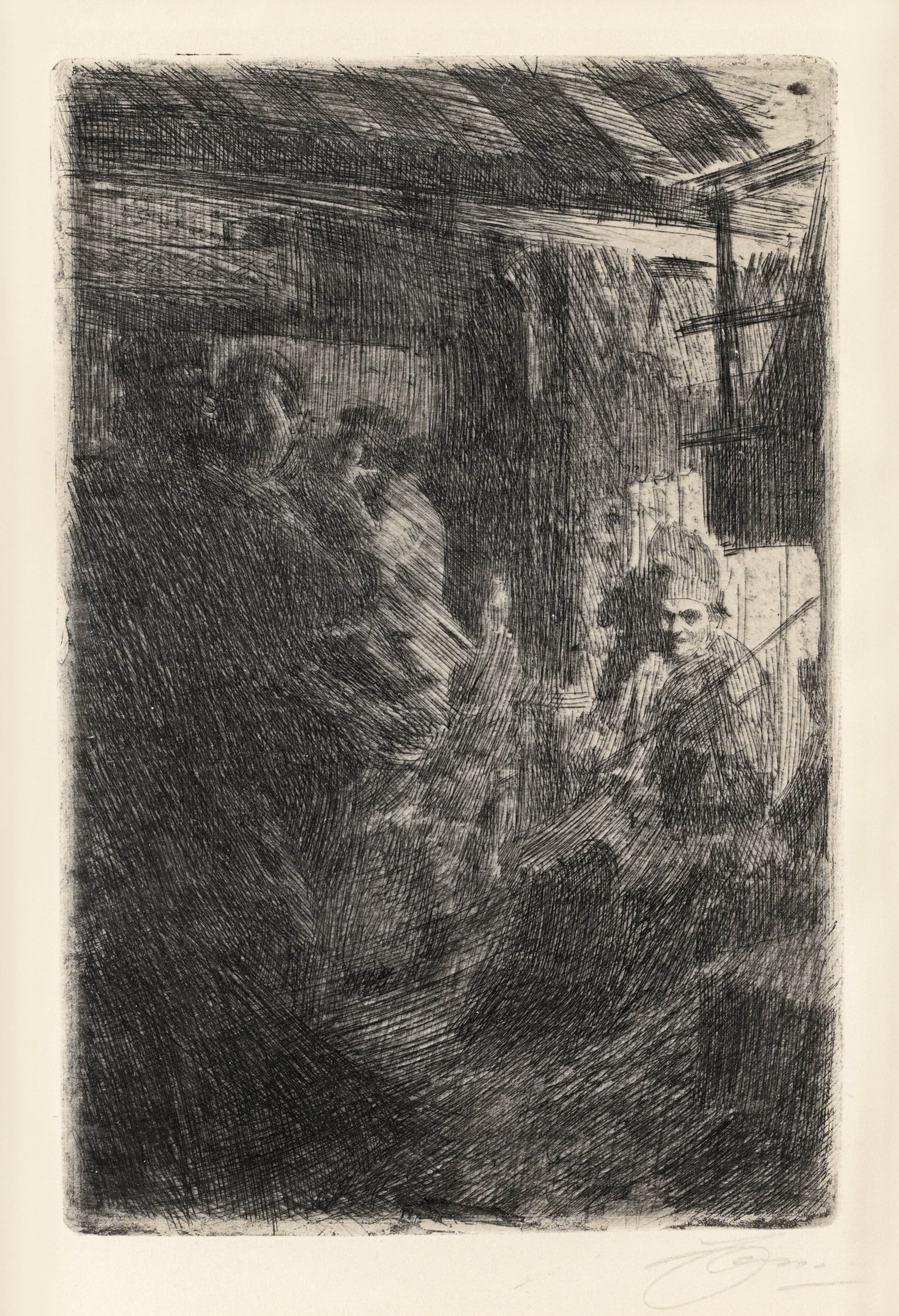 民俗生活场景主题 - 无明确名字 - 描绘室内人物生活场景 