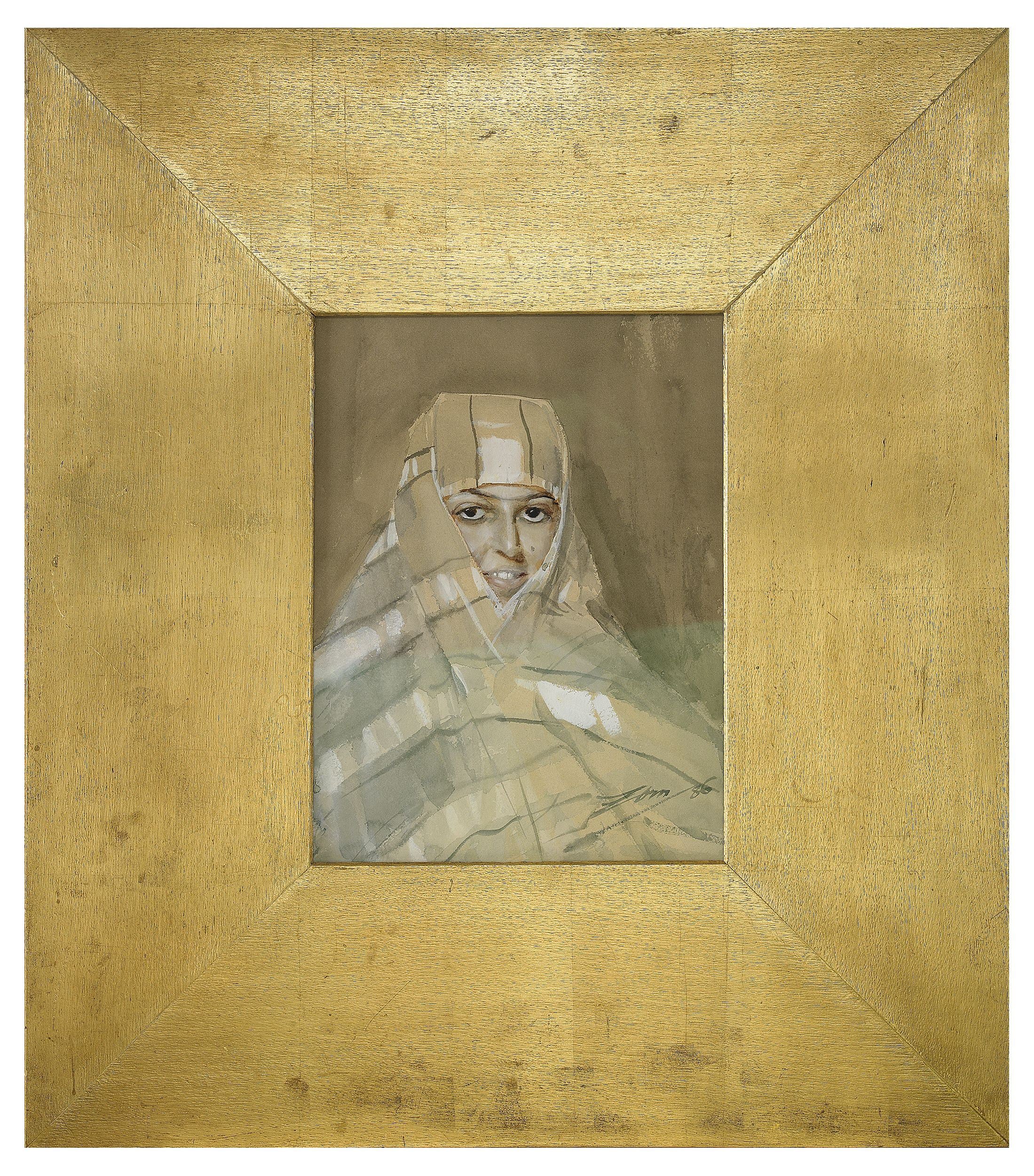 人物肖像刻画主题 - 无题 - 画中人物裹布神秘呈现 