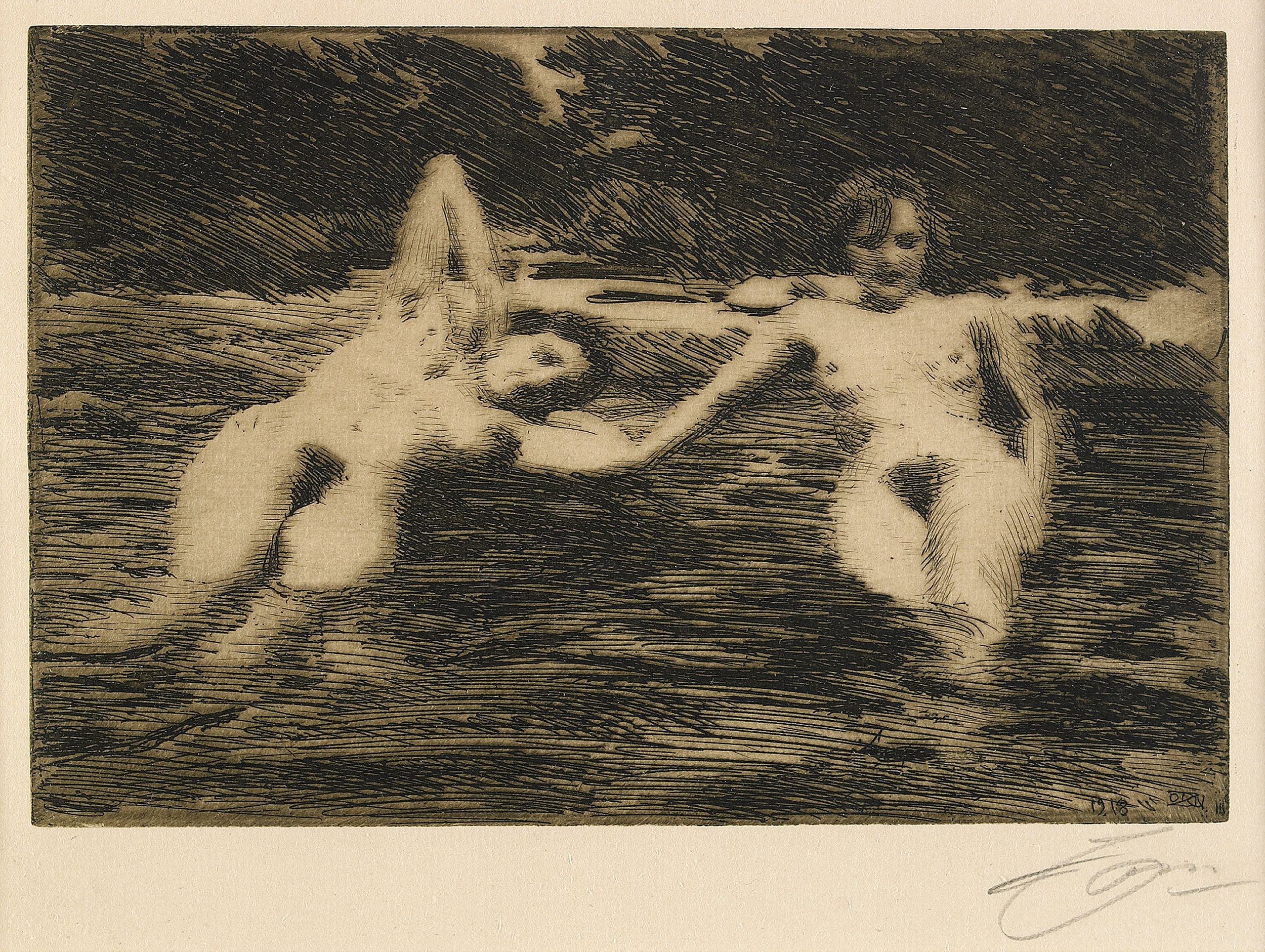 裸体艺术表现主题 - 未知 - 展现水中裸体人物姿态 