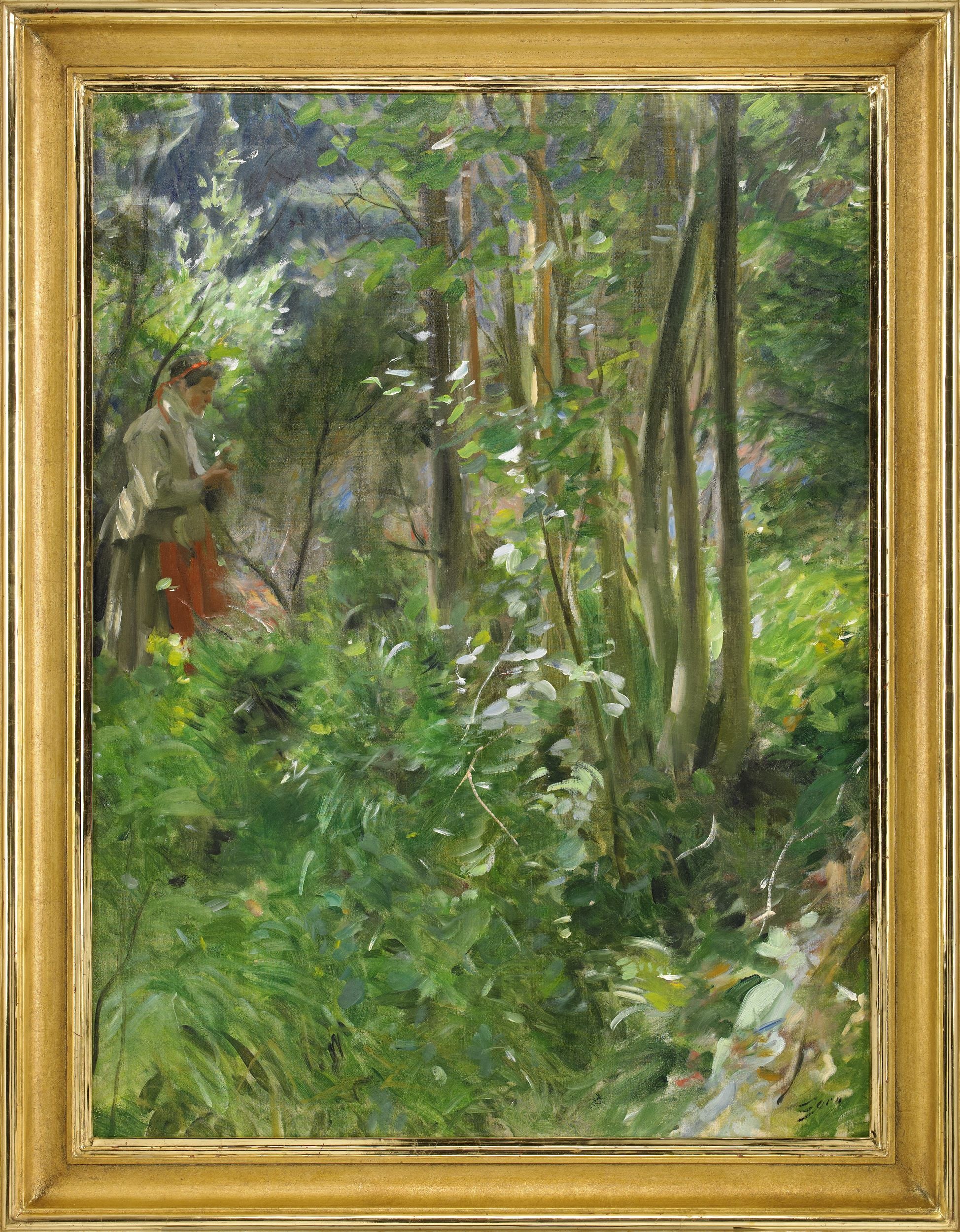 乡村风情展现主题 - 未知 - 林中人物与繁茂自然景致 