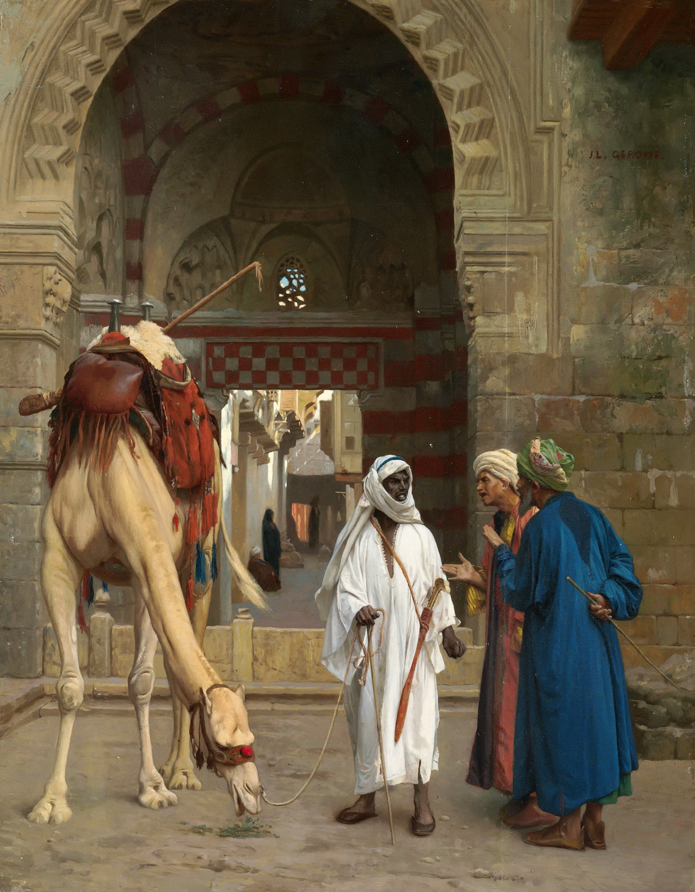 东方风情展现主题 - 未知 - 描绘东方人物与骆驼场景 