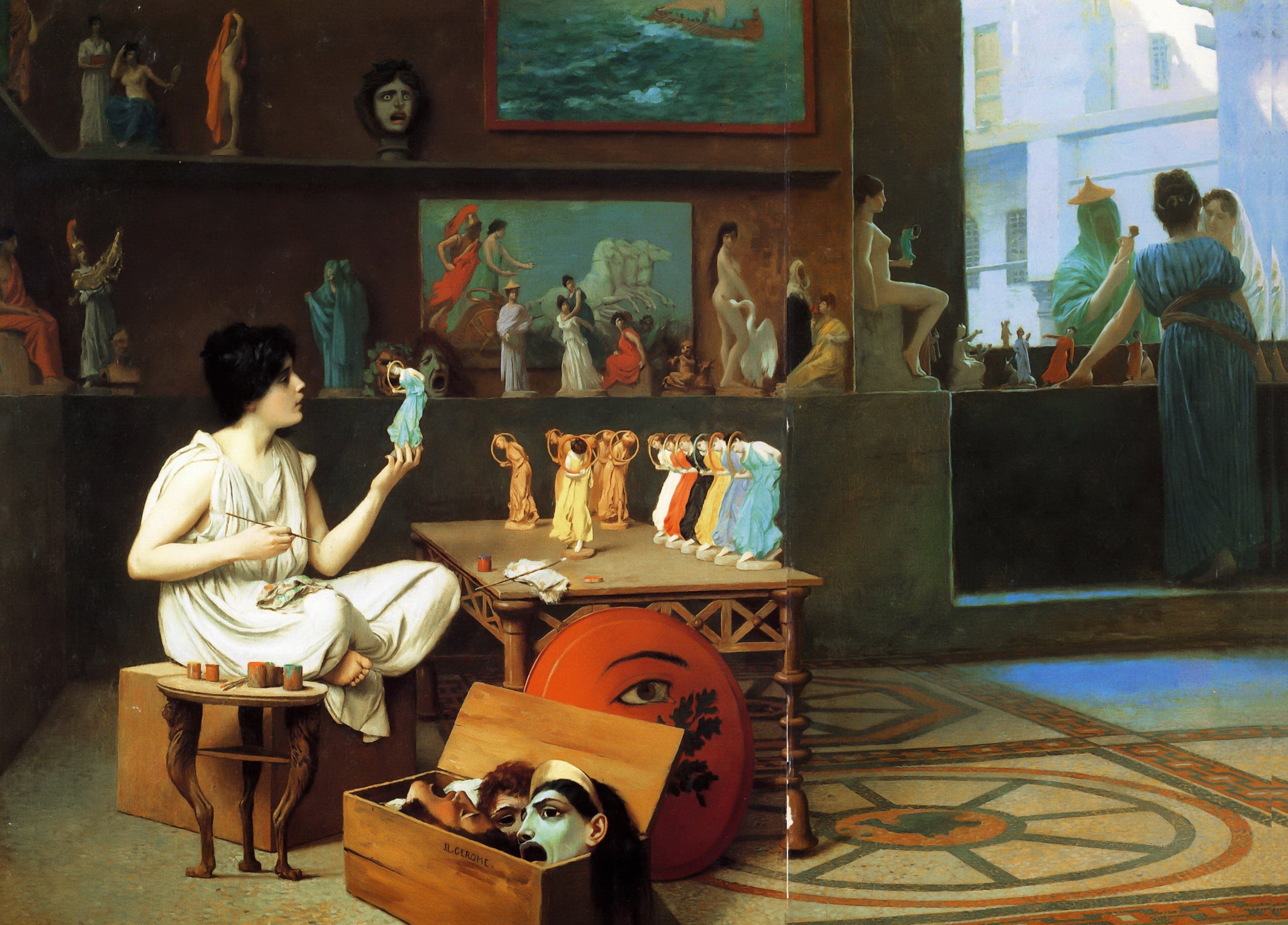 历史场景再现主题 - 未知名绘画作品 - 展现古代艺术创作场景 