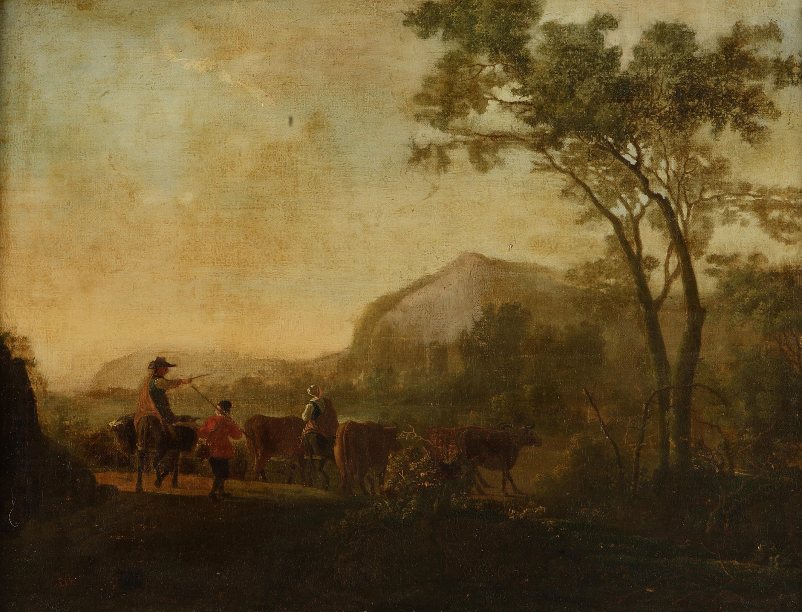 其他 - 田园风景人物画 - 展现田园人物与牲畜景象 