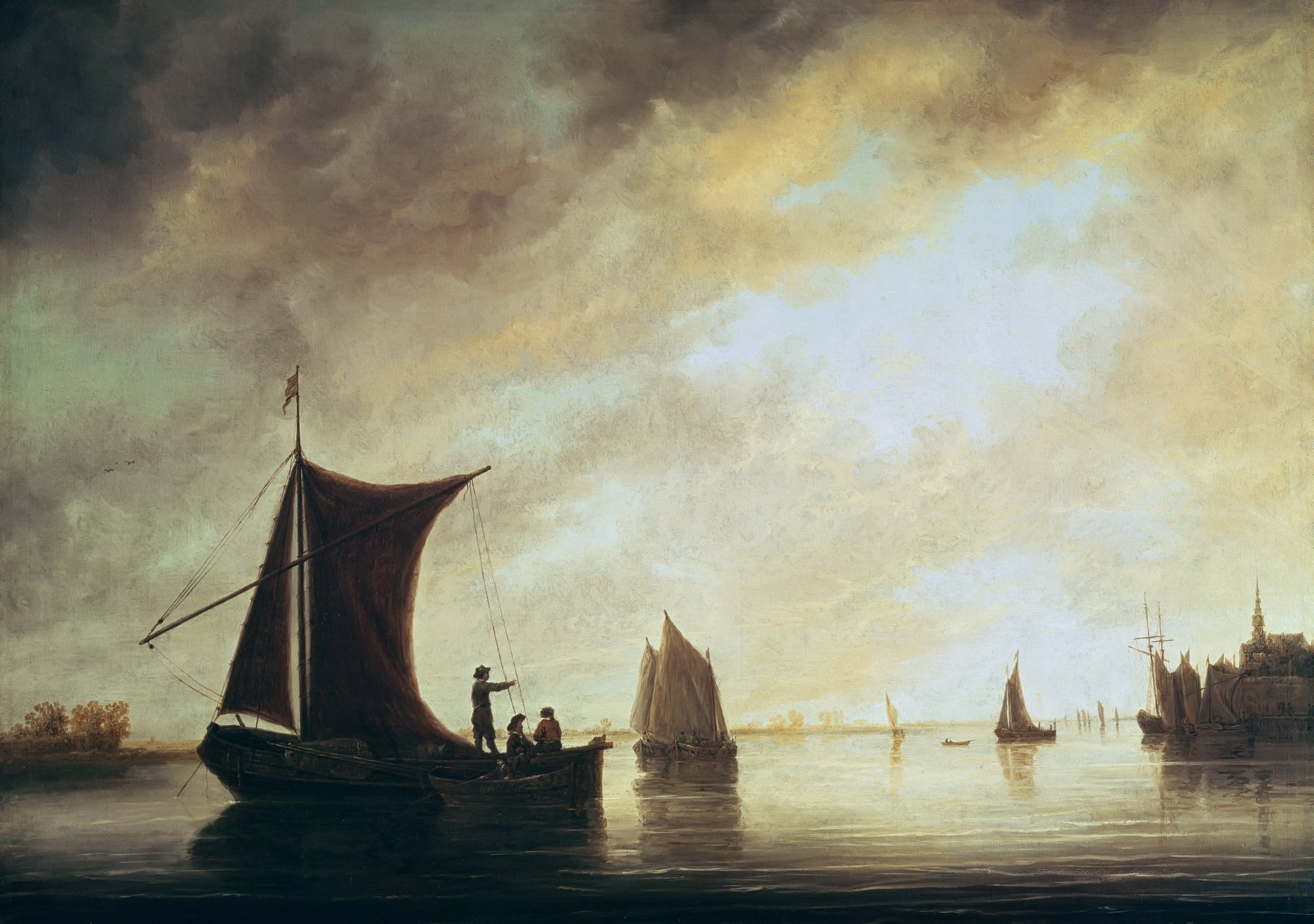 海洋主题 - 海上帆船风景图 - 海上帆船伴天际风云 