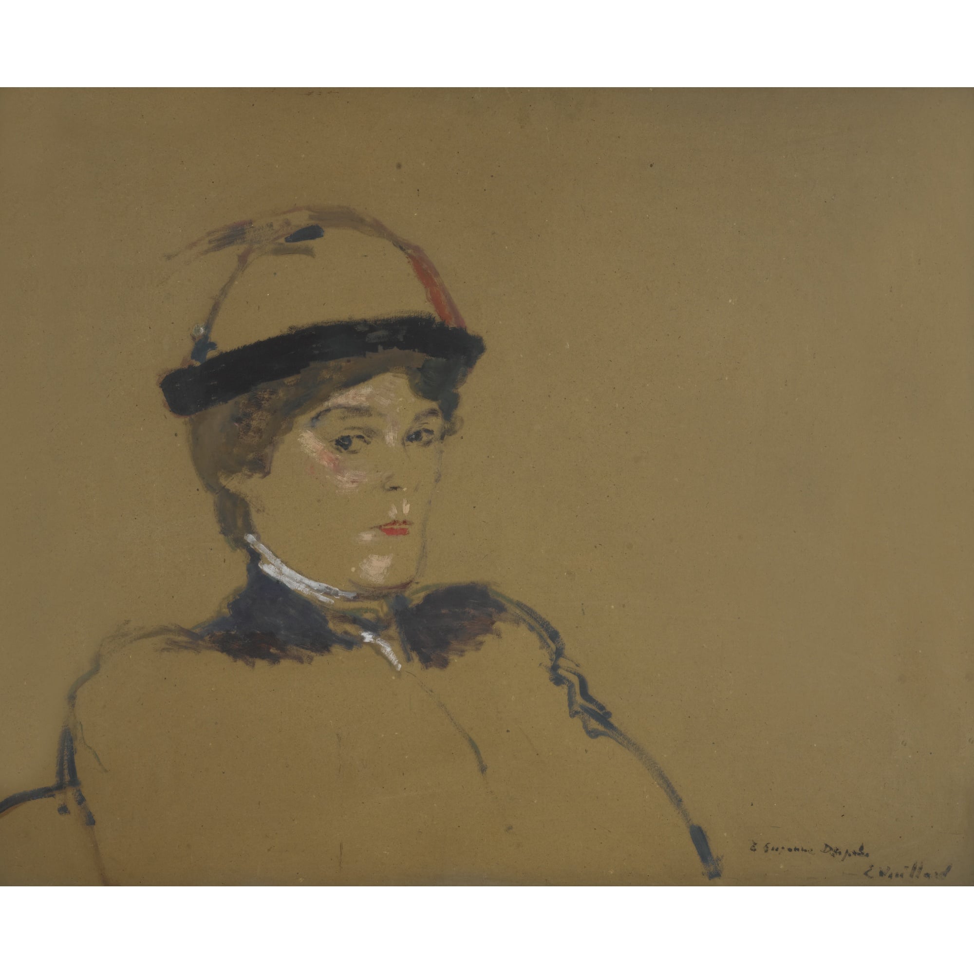 其他 - 无题 - 女子戴帽的简约画像 