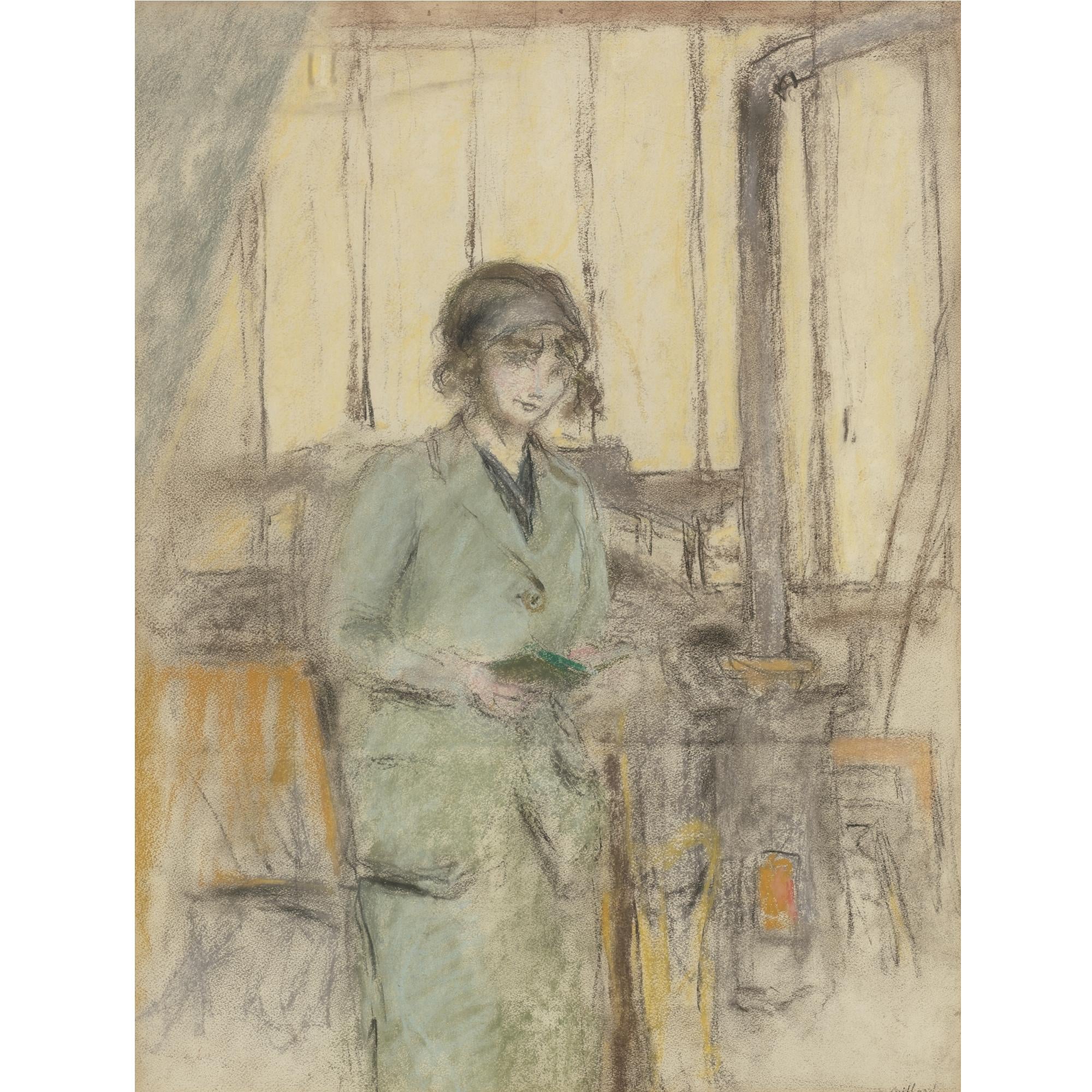 室内生活场景主题 - 无特定名字 - 女子于室内手持物件 