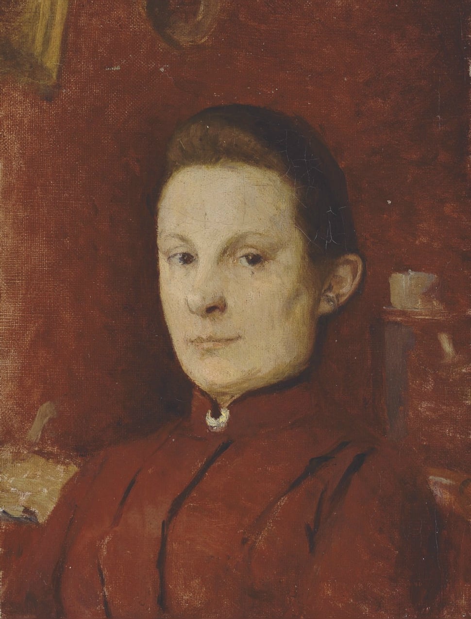 其他 - 无名人物肖像 - 红衣人物静谧神态呈现 