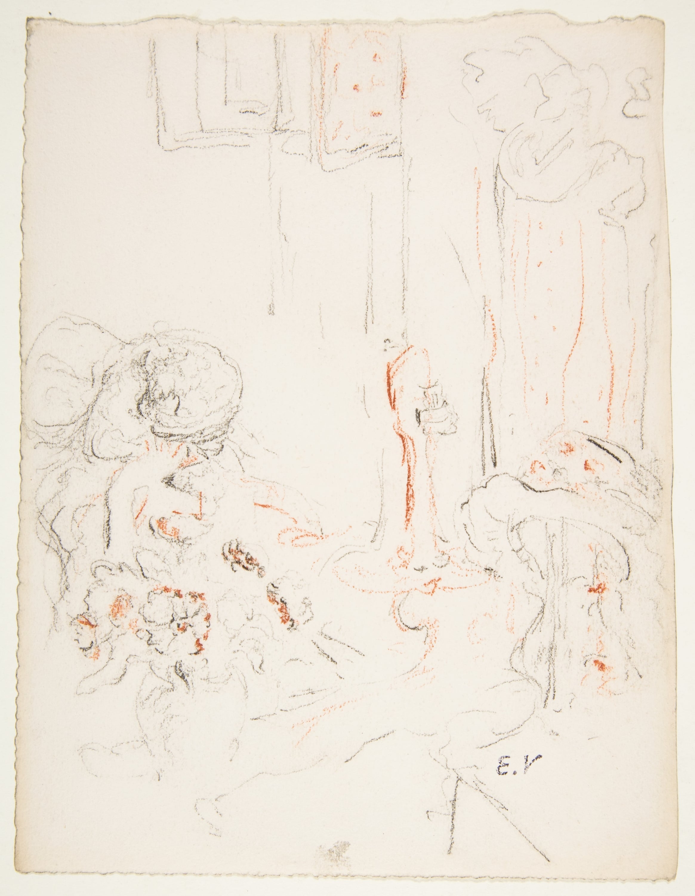 室内生活场景主题 - 未命名作品 - 室内人物活动简略描绘 