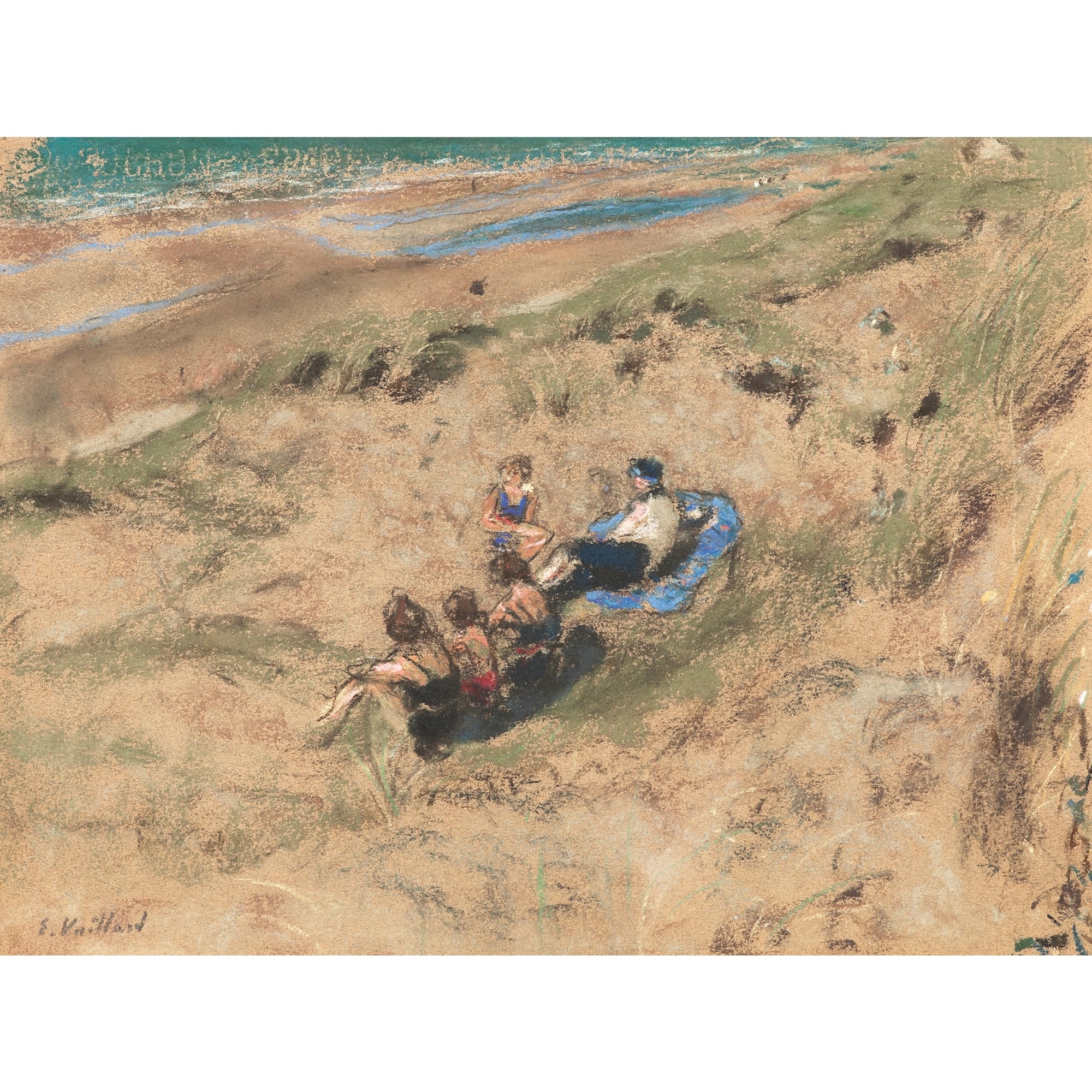 其他 - 海滩休憩场景 - 展现沙滩上人物休憩景 