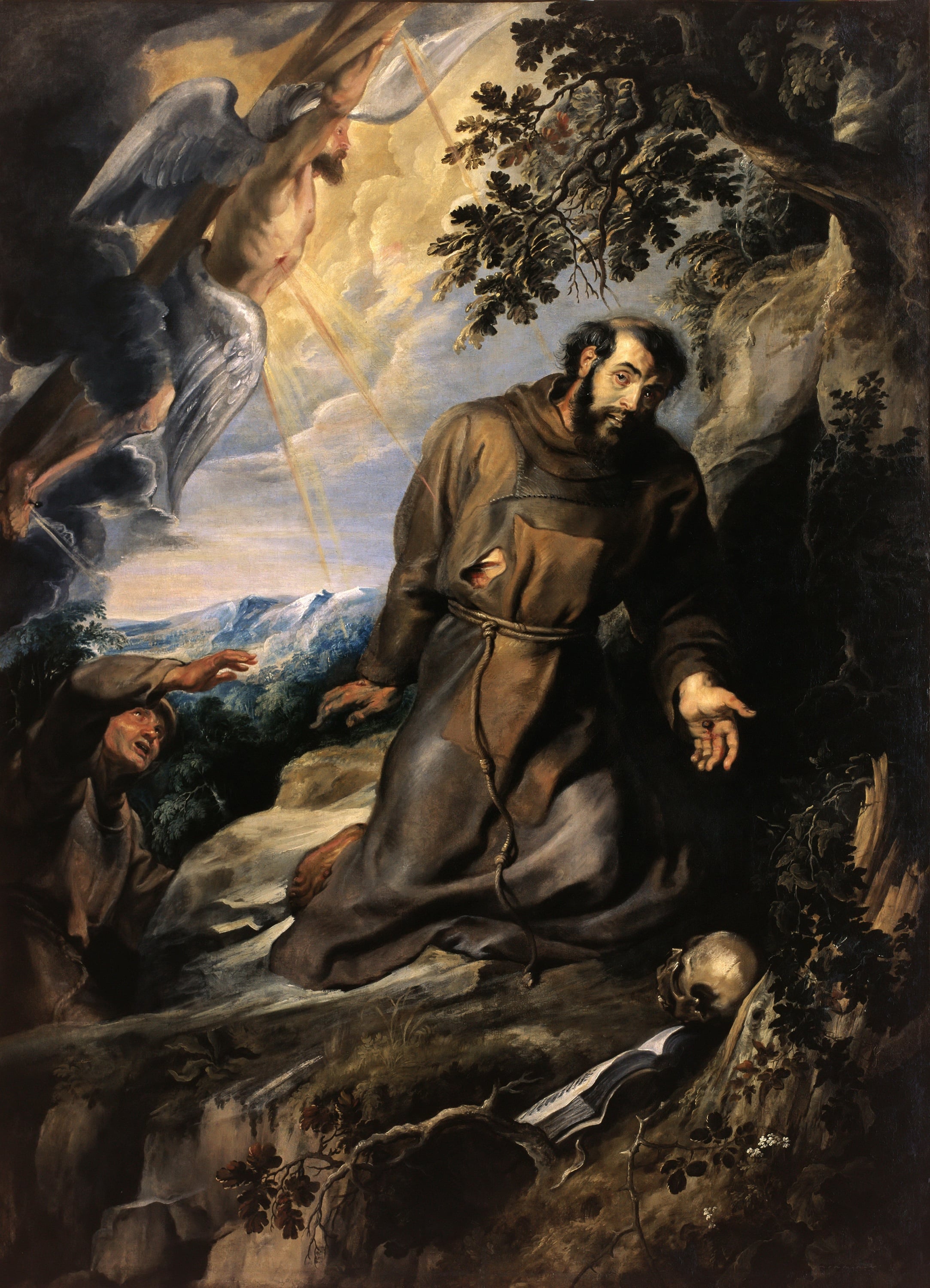 神话宗教故事主题 - 圣方济各的神迷 - 圣方济各受天使启示场景 