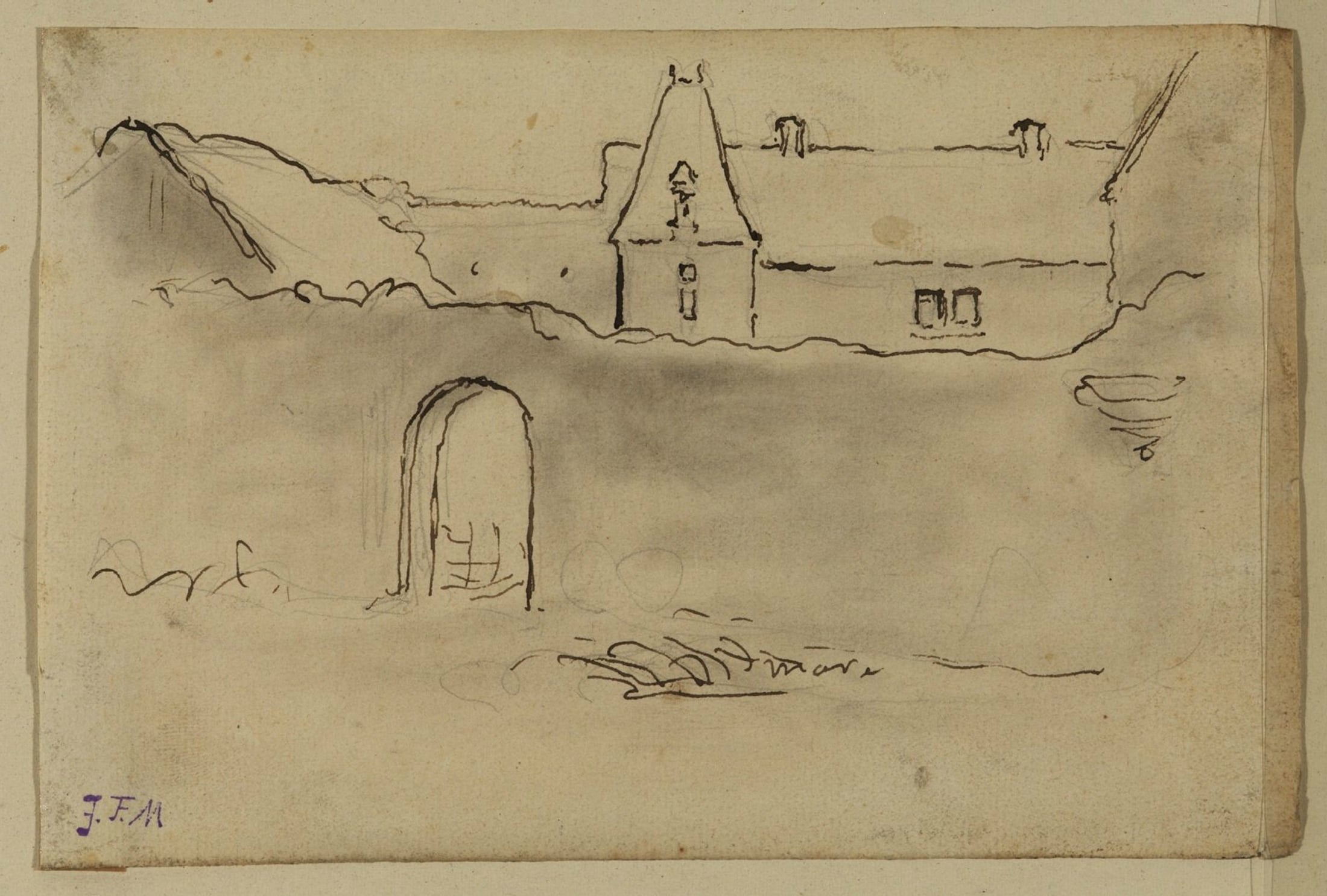 田园生活风情主题 - 未命名乡村速写 - 简单勾勒乡村建筑景致 