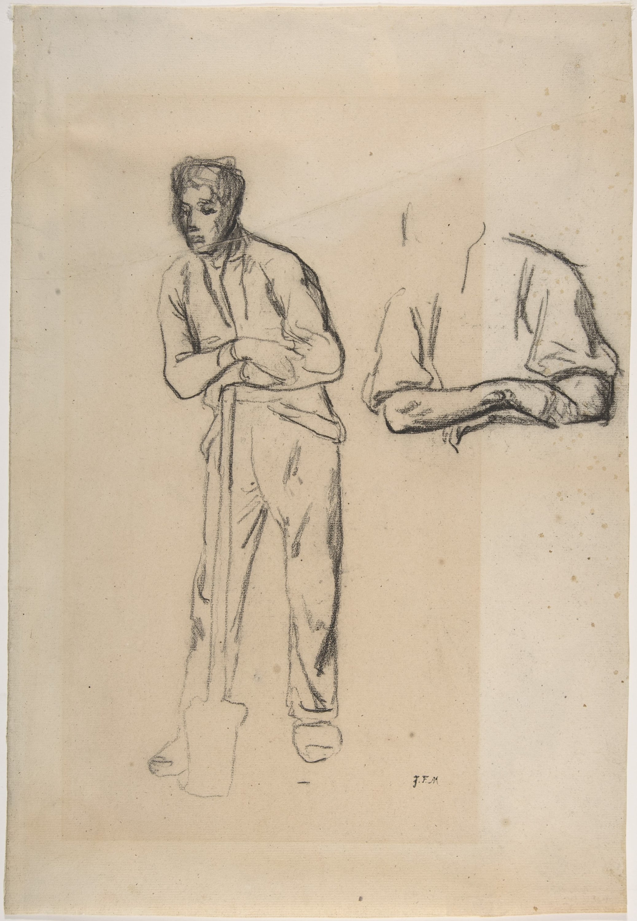 劳动尊严赞美主题 - 佚名人物速写 - 劳动者姿态展现尊严 