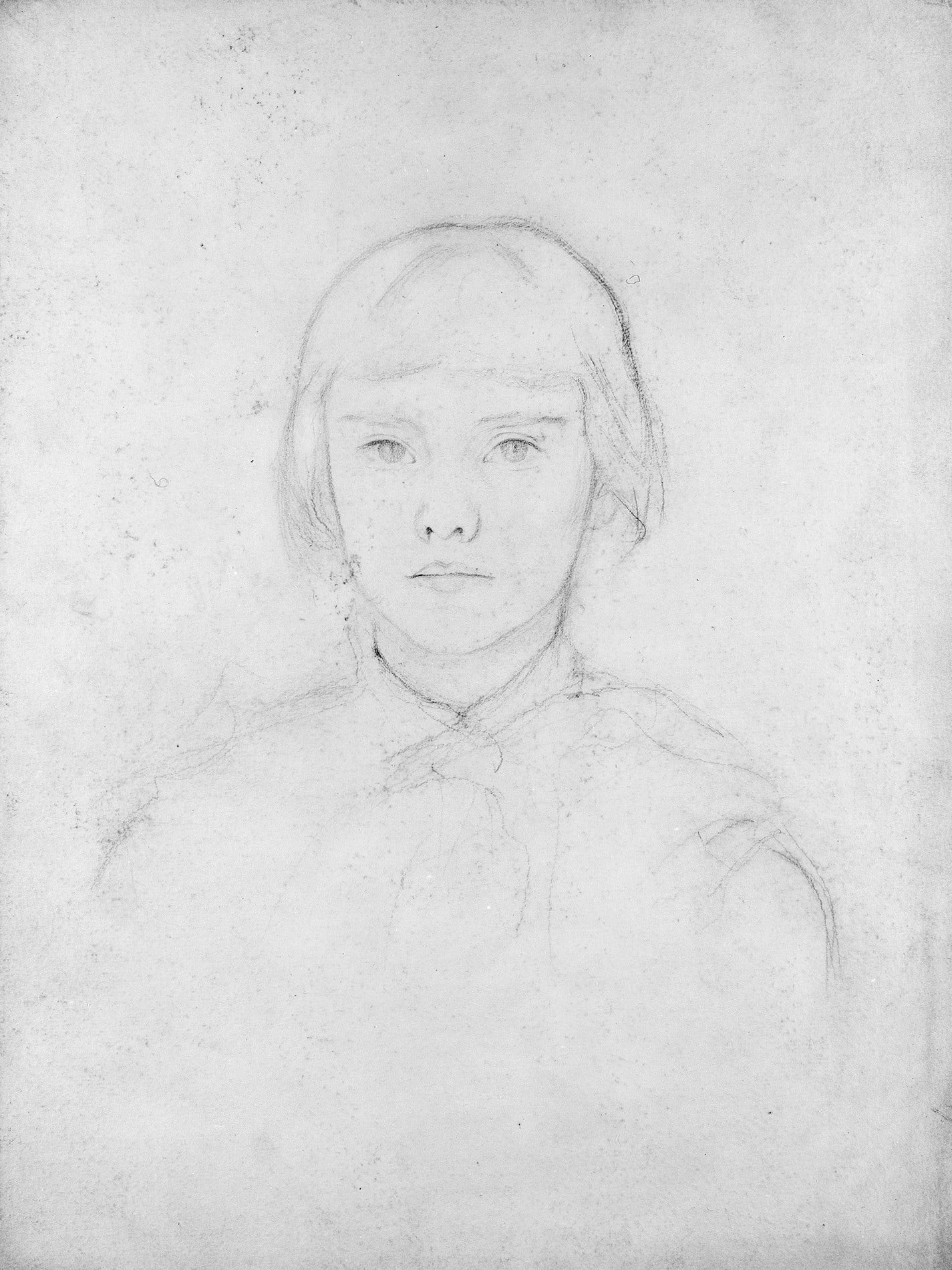 人物肖像神韵主题 - 孩童素描肖像 - 简洁线条绘孩童神韵