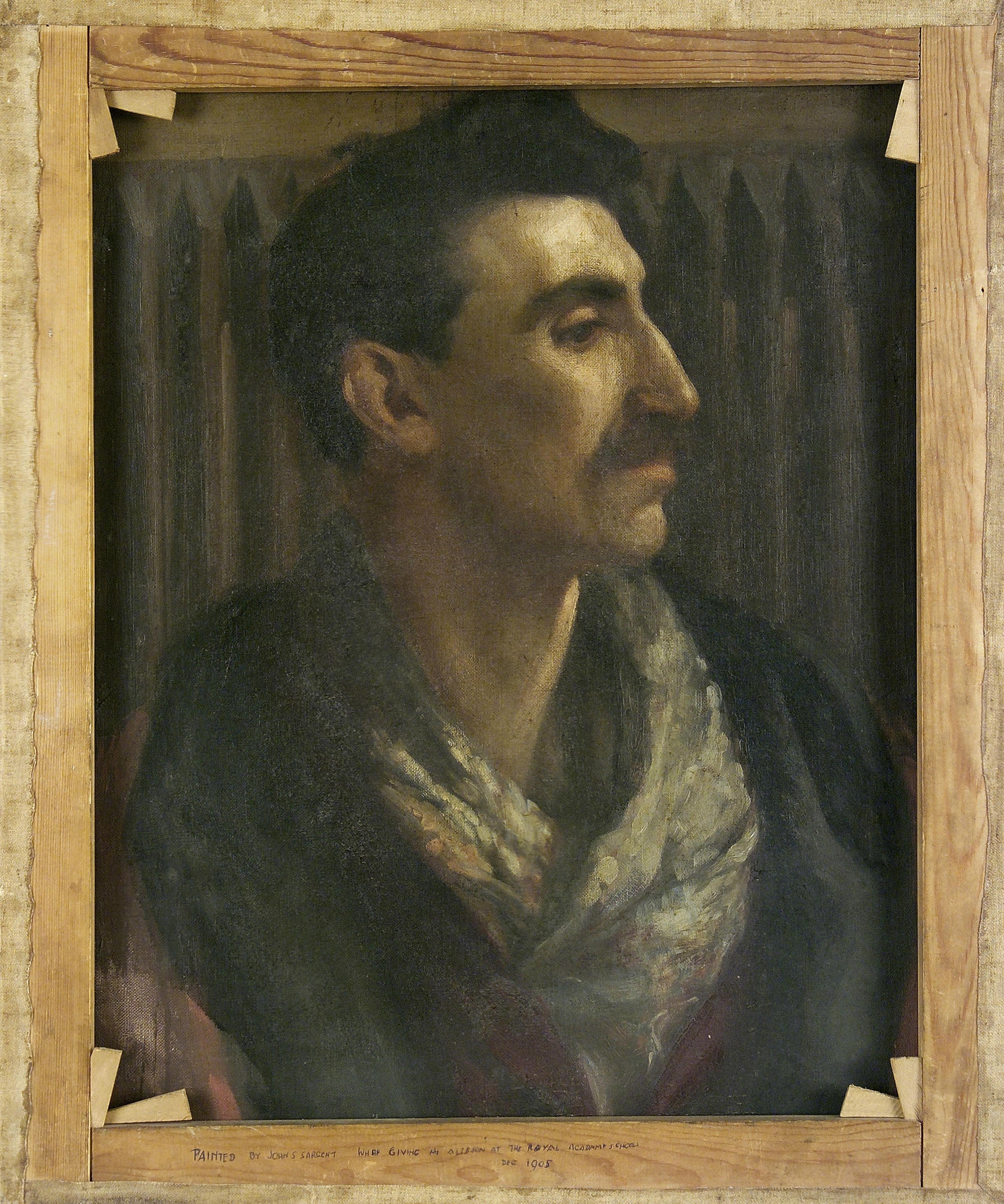 人物肖像神韵主题 - 男子侧面肖像画作 - 展现男子侧面独特神韵 