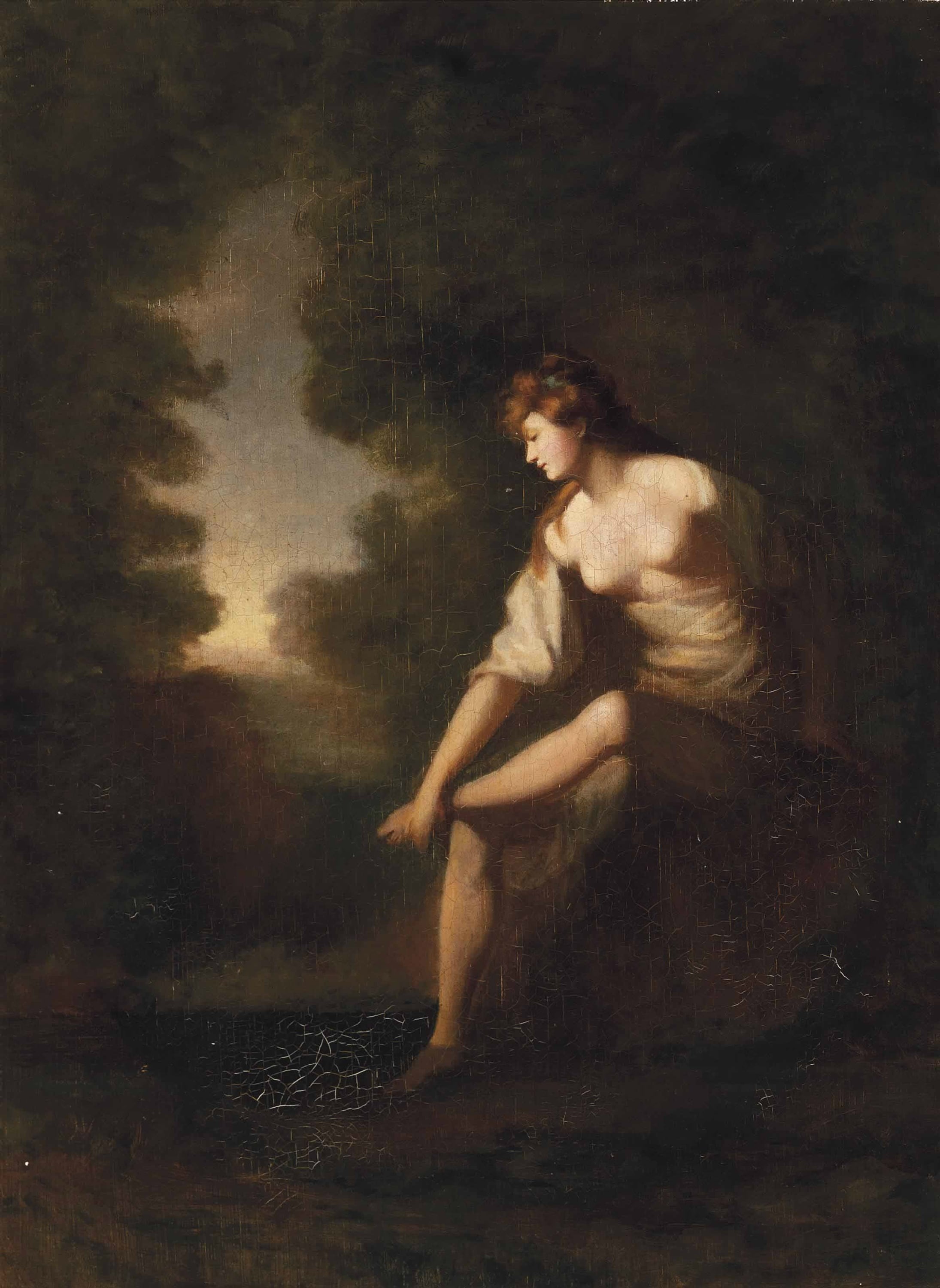 女性优雅气质主题 - 未知名女性画作 - 林中女子展优雅气质 