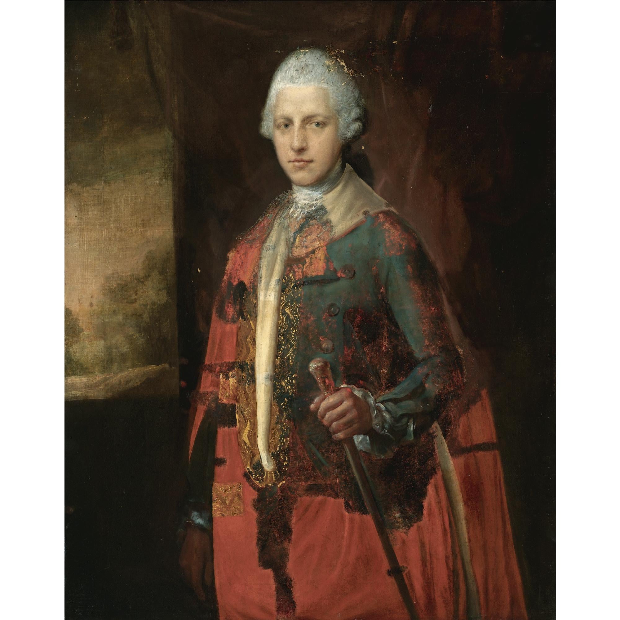 贵族肖像描绘主题 - 未知 - 贵族男子身着华丽服饰 