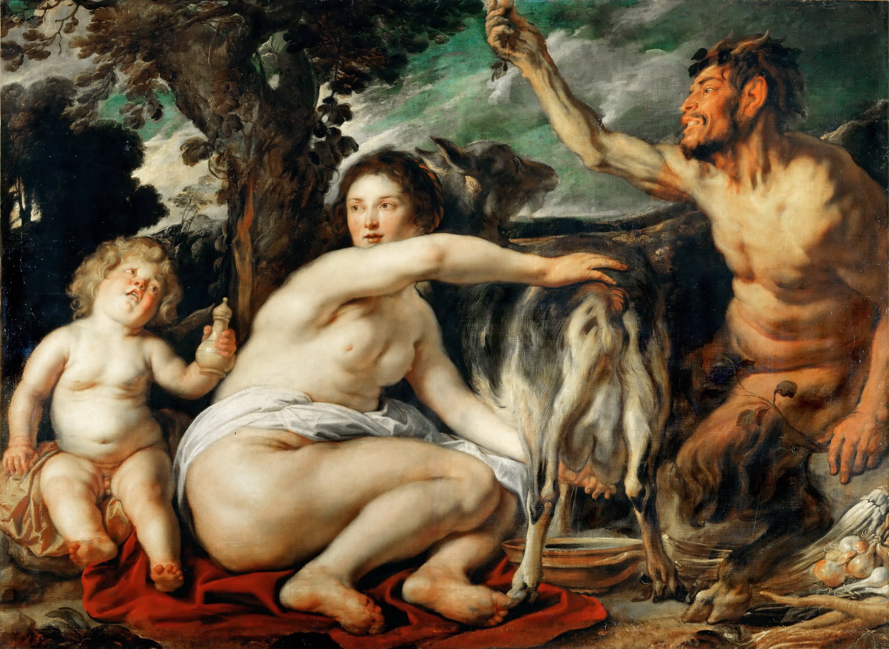 神话寓言故事主题 - 哺乳朱庇特的宁芙 - 宁芙等形象展现神话场景 