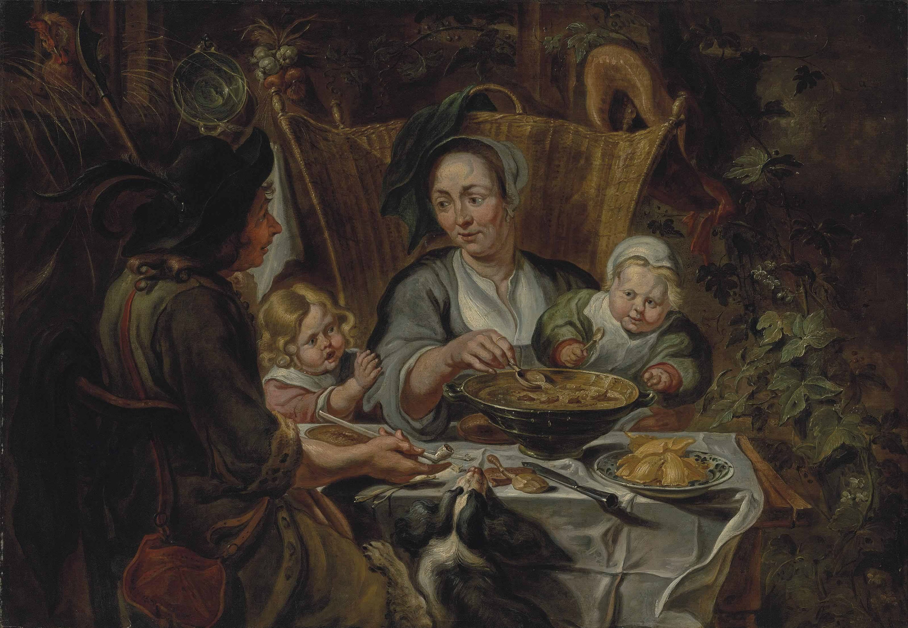 家庭生活场景主题 - 未命名 - 描绘家庭用餐温馨场景 