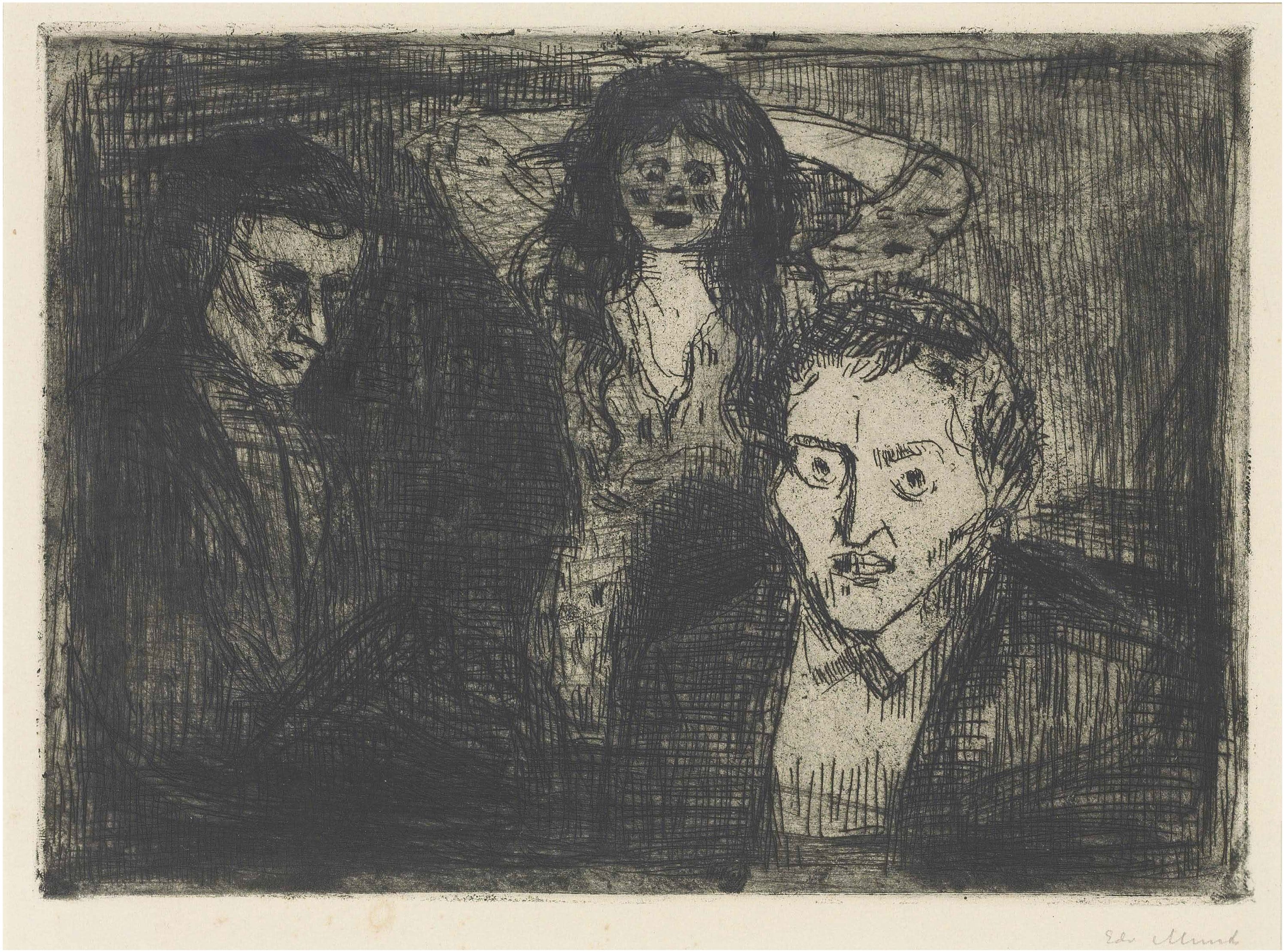 精神挣扎状态主题 - 无题 - 人物神态展现内心挣扎 