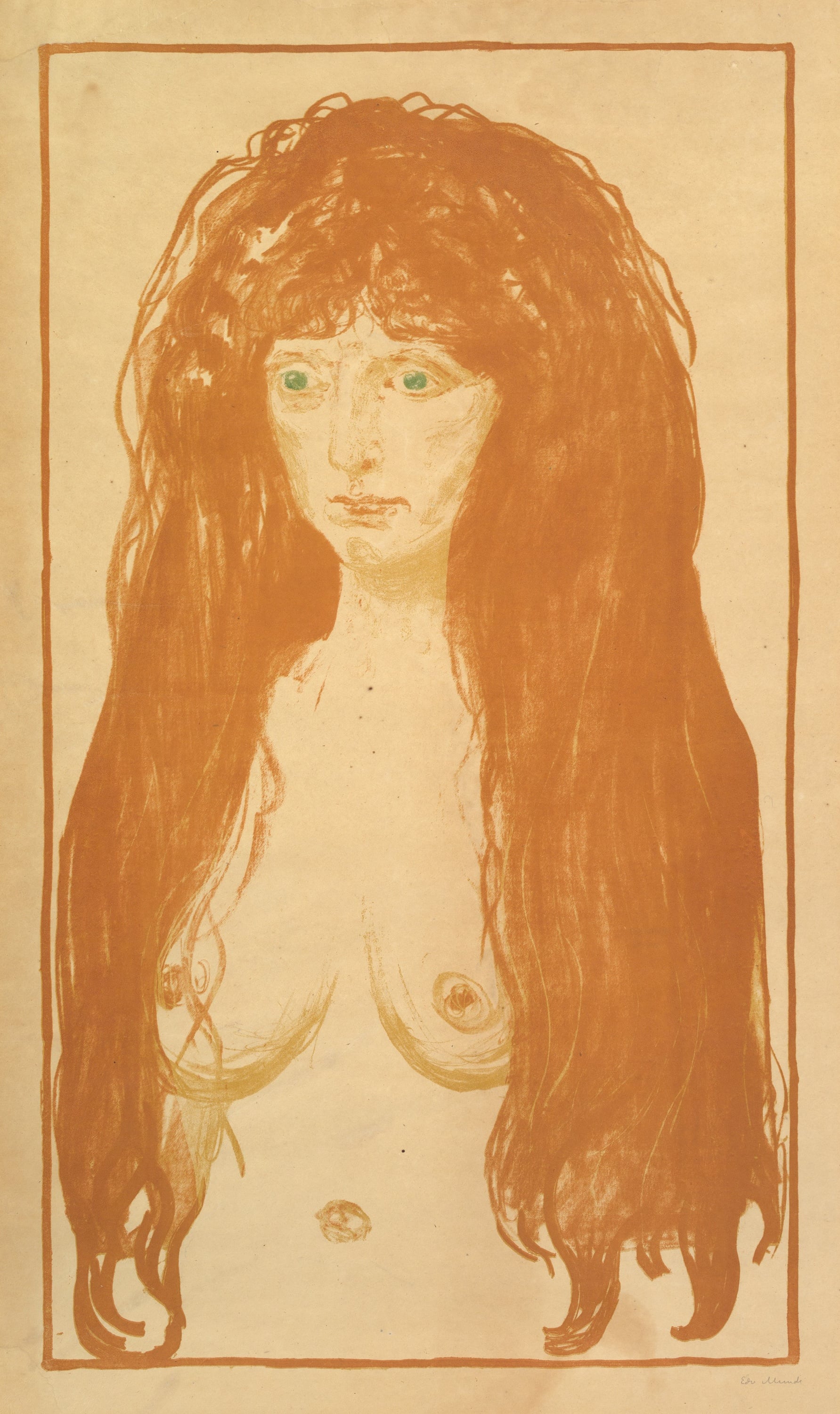 爱情痛苦体验主题 - 女人 - 长发裸身女子的忧郁神情 