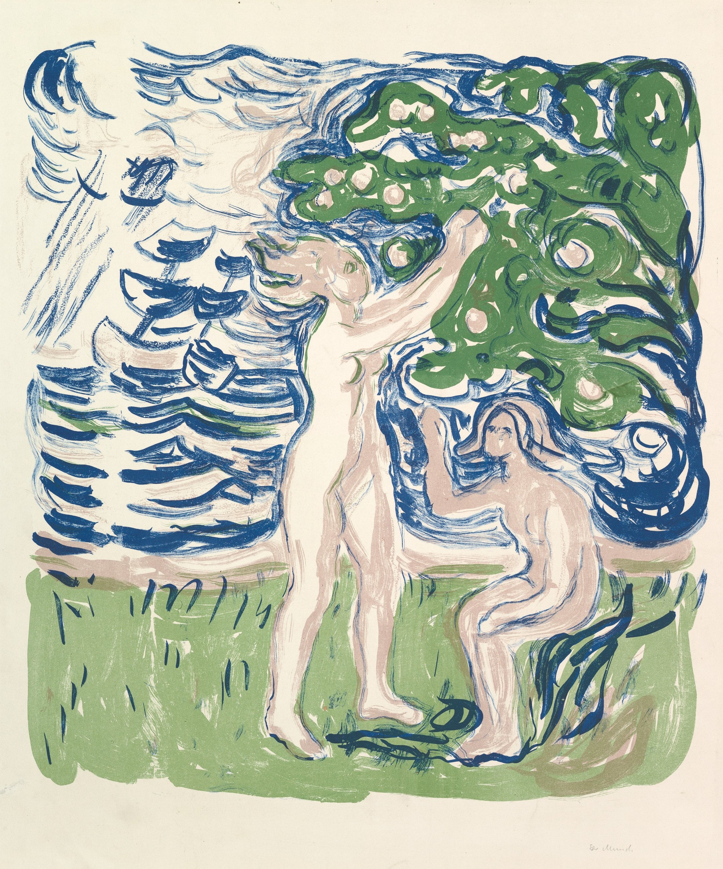 其他 - 未知名画作 - 描绘人物与自然场景 