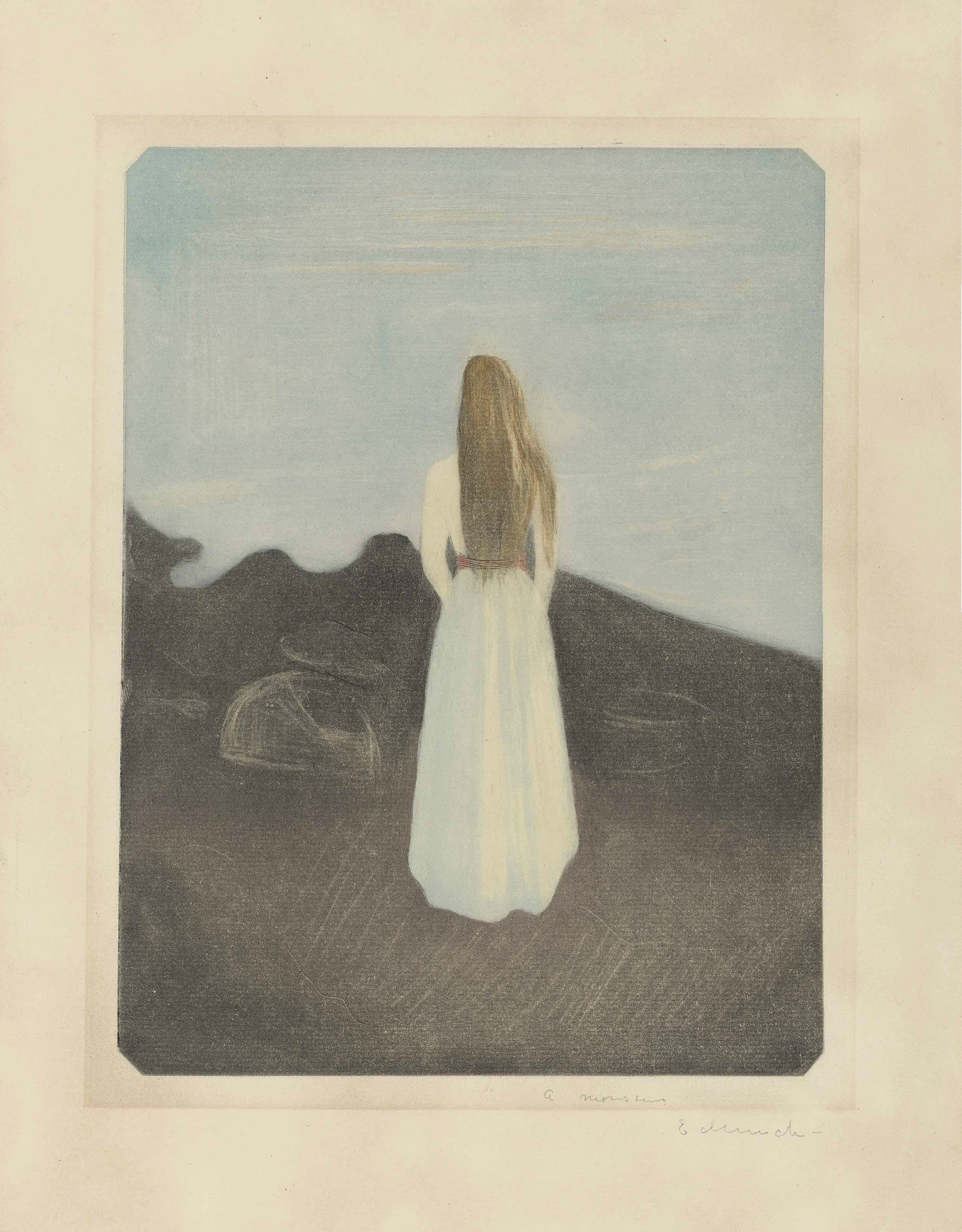 孤独寂寞心境主题 - 无题 - 女子独望远方显孤寂 