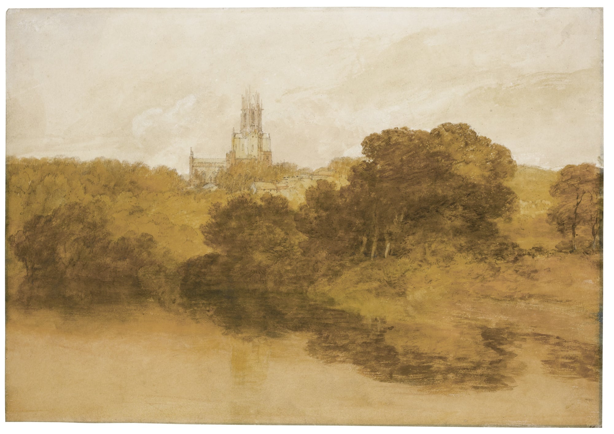 诗意氛围营造主题 - 无（未提及作品名） - 河畔树林间的静谧景致 