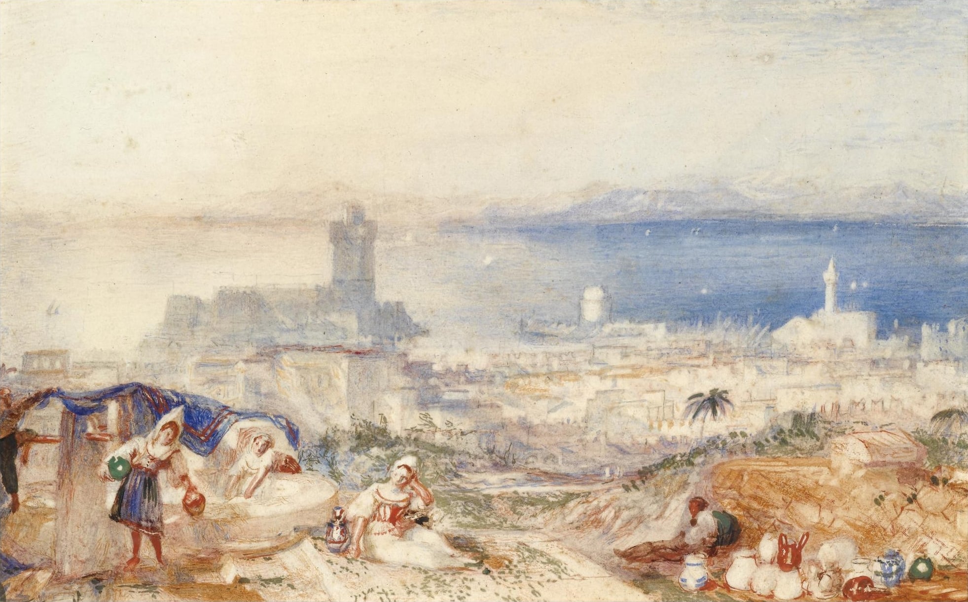 其他 - 未知作品 - 展现海边人物与城市景 