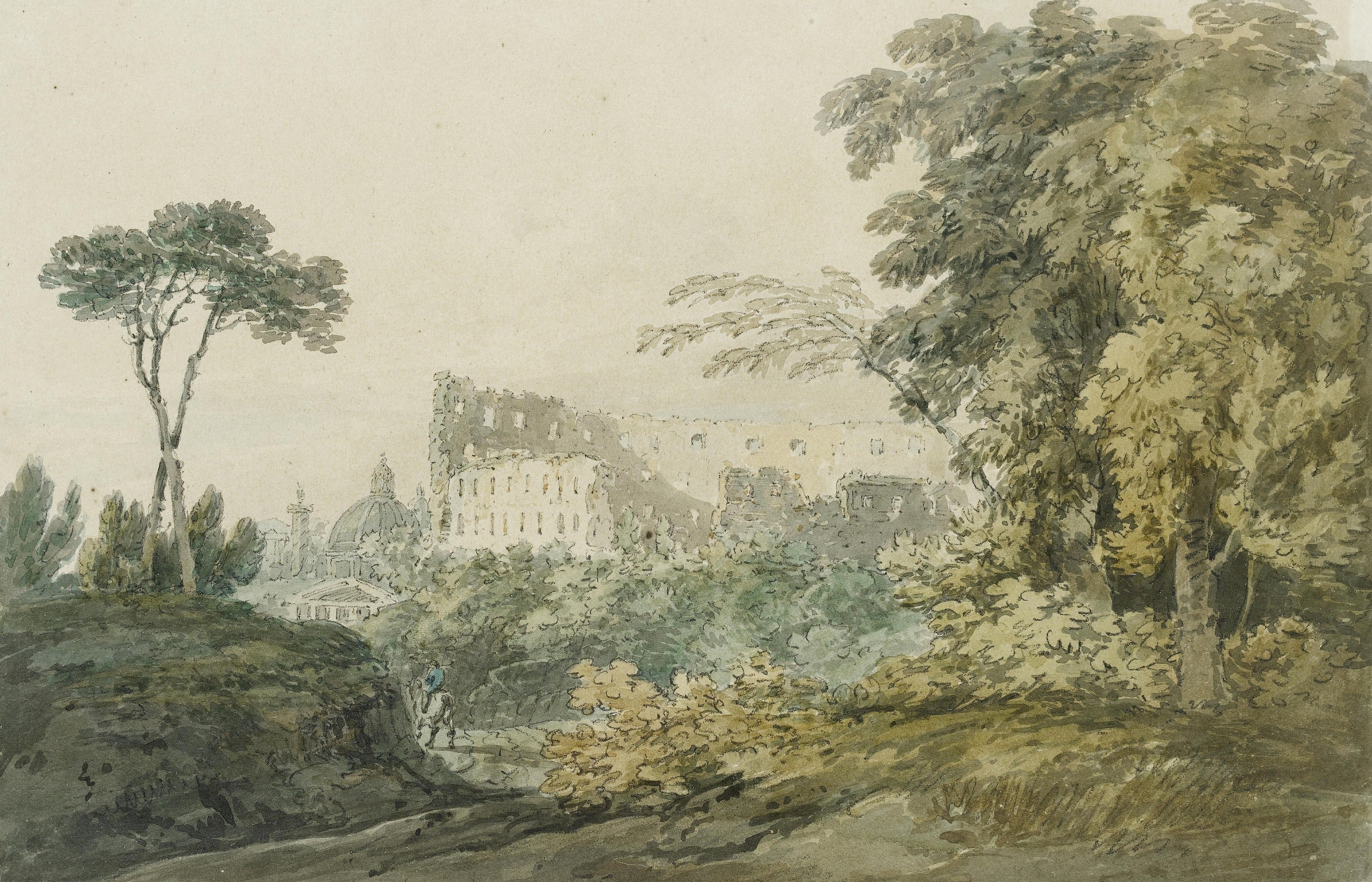 其他 - 无具体名字 - 绘树木与建筑景致 