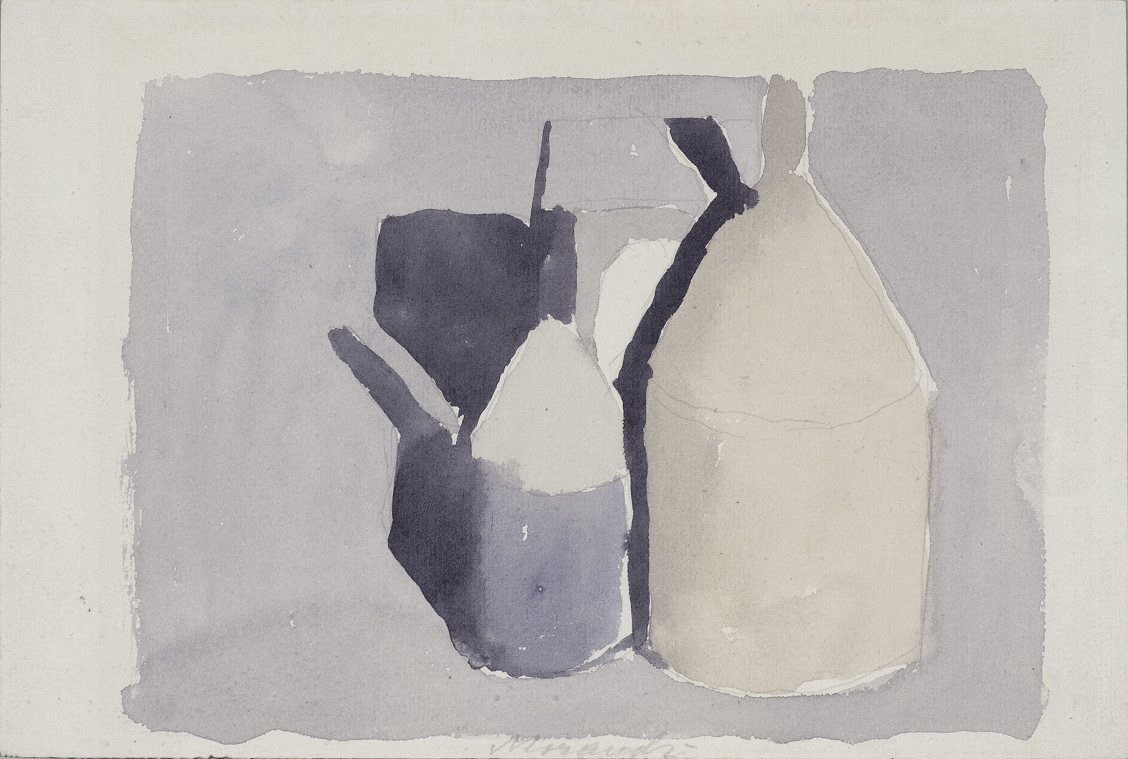 静物简约组合主题 - 瓶罐静物画 - 简约瓶罐组合的水彩画 