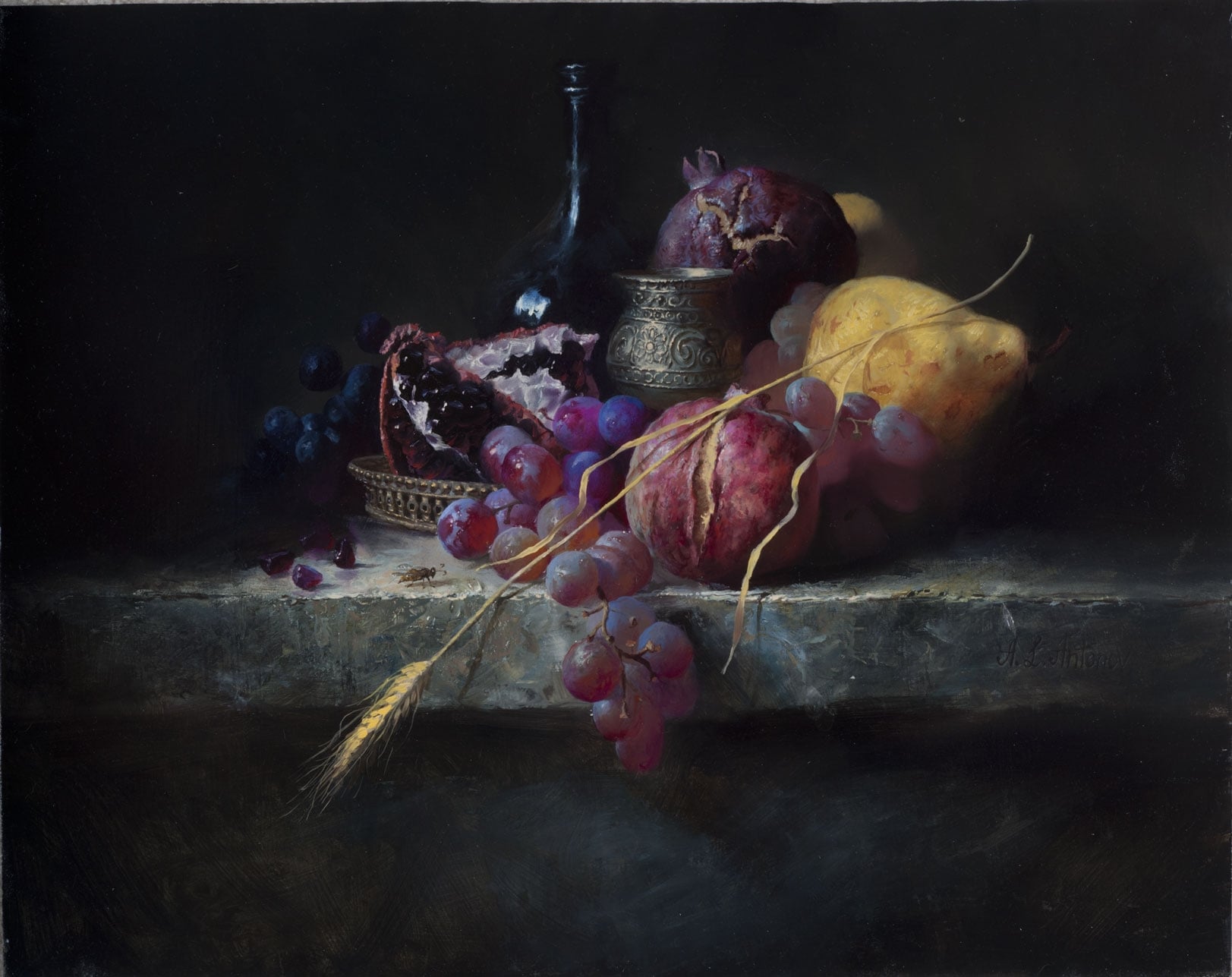 其他 - 静物油画 - 多样水果与器物的组合 