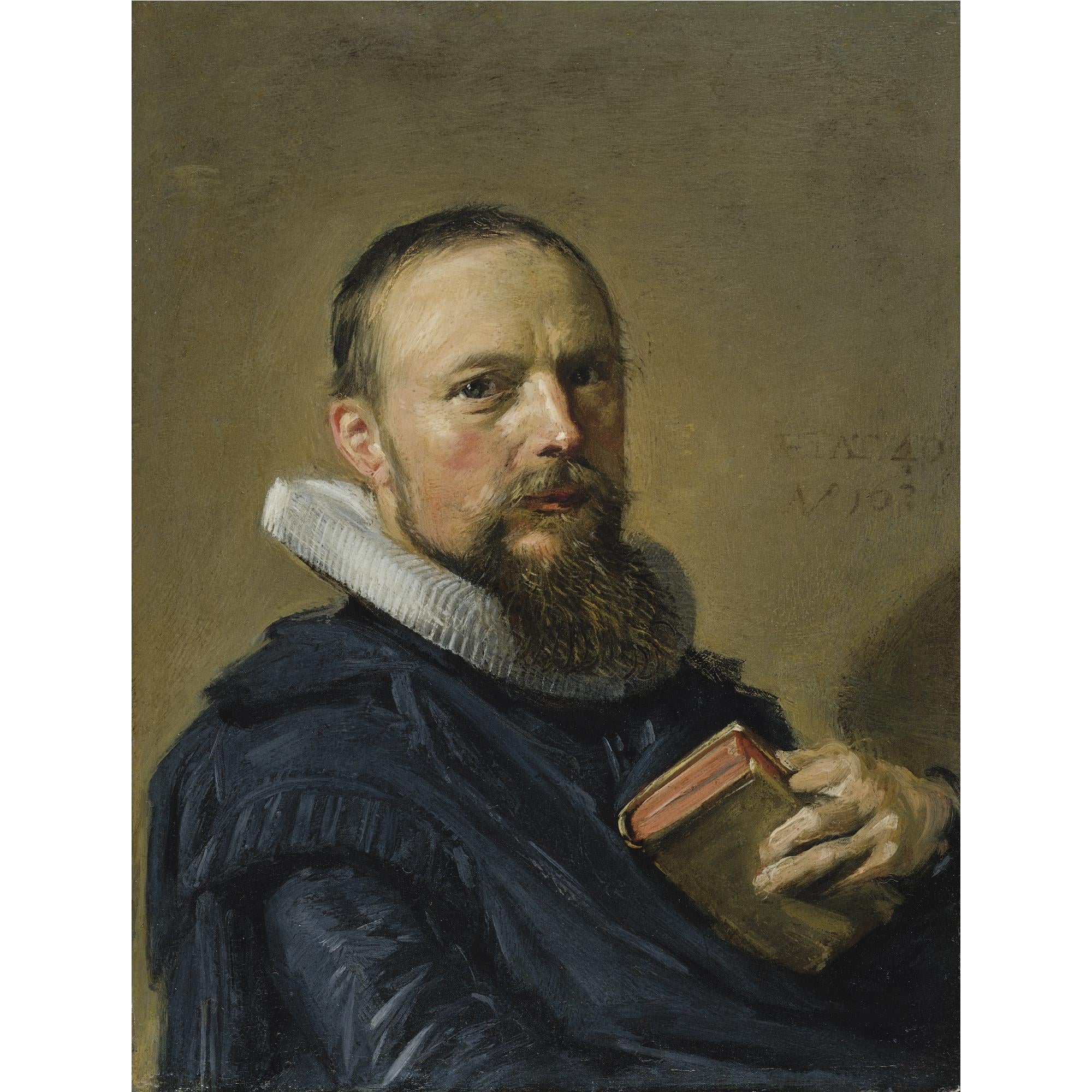 人物性格刻画主题 - 男子肖像 - 持书男子的沉静神态 