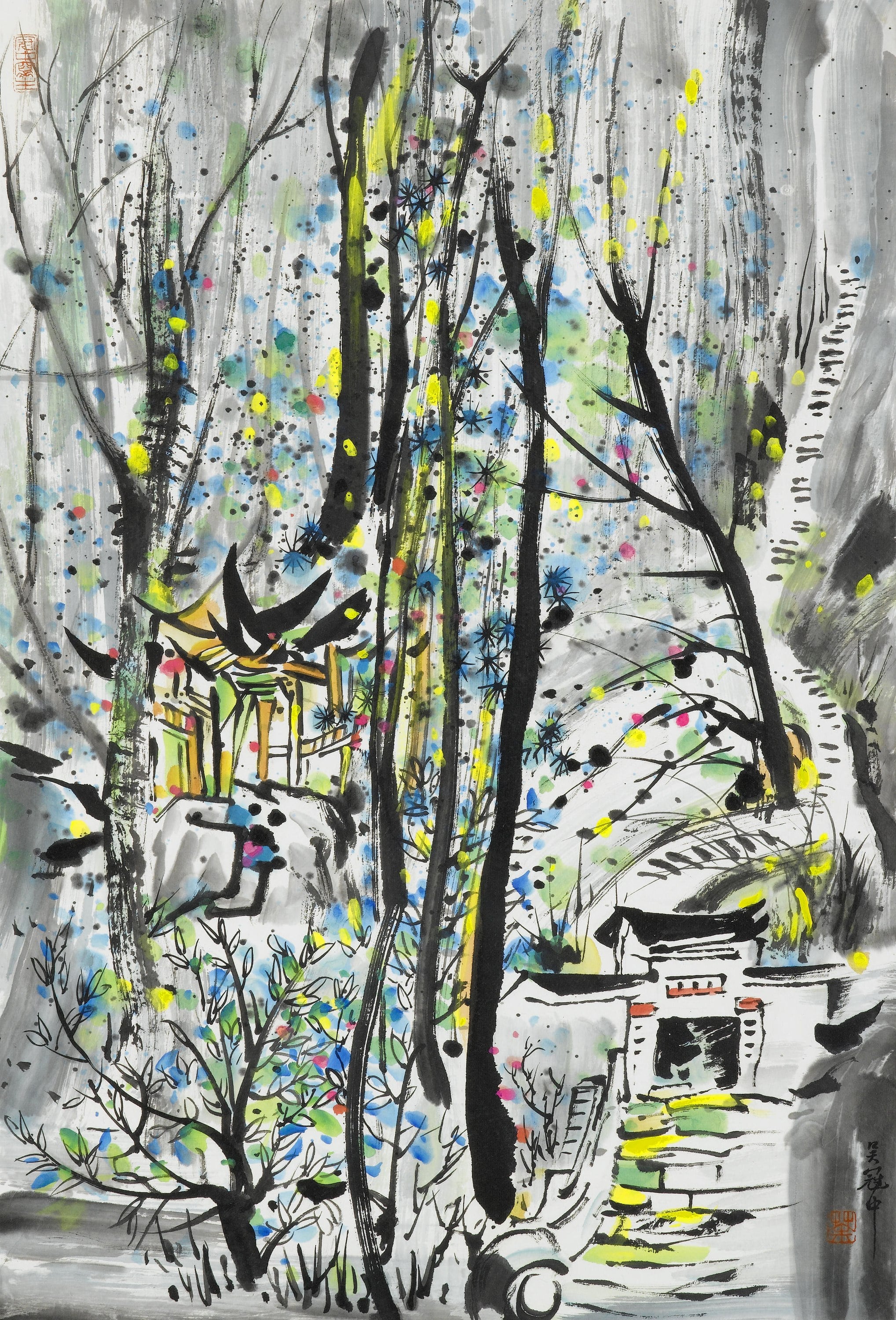 线条色彩交织主题 - 无题 - 墨彩交织绘就独特景致