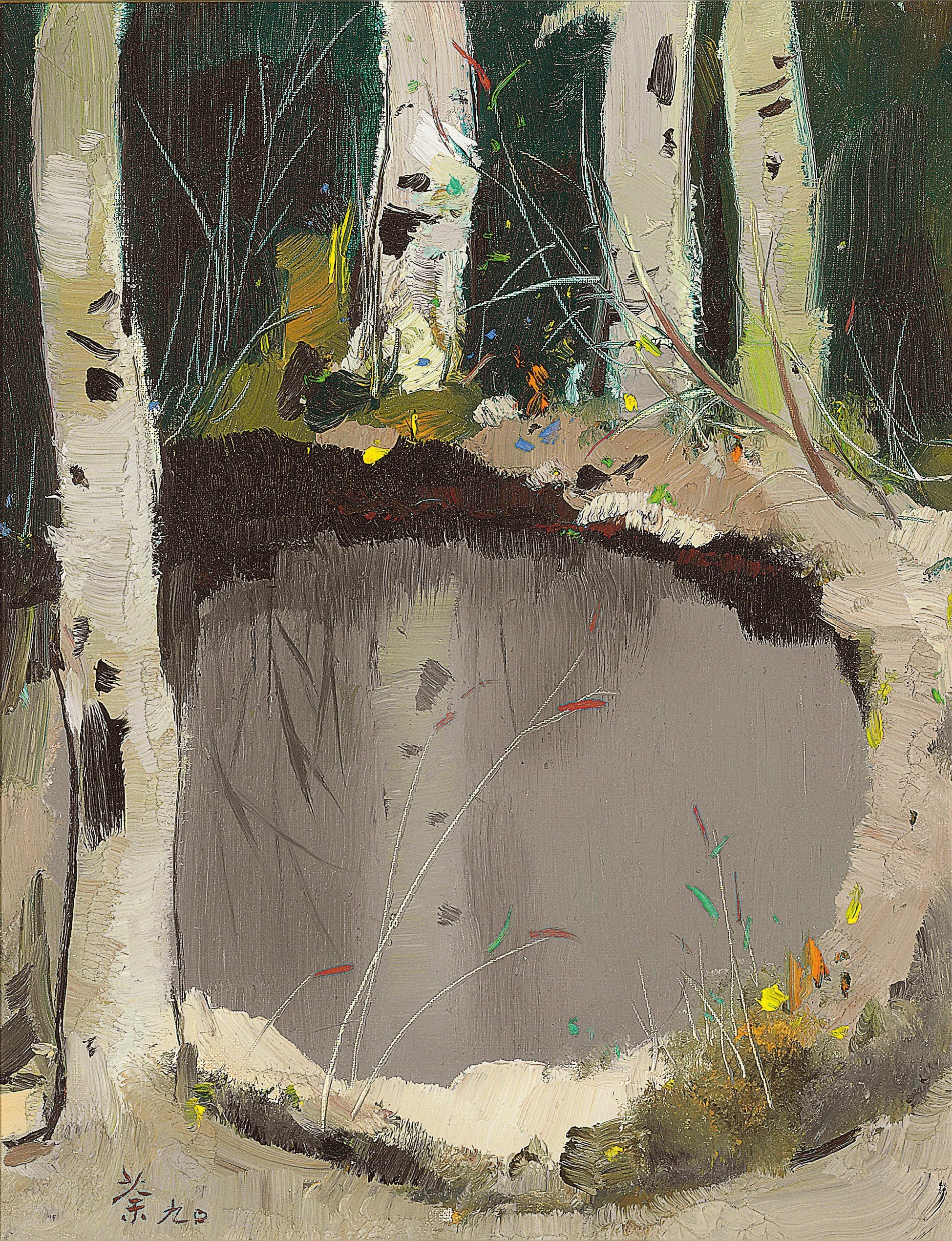 自然风景神韵主题 - 林间水塘 - 描绘林间水塘自然景致 