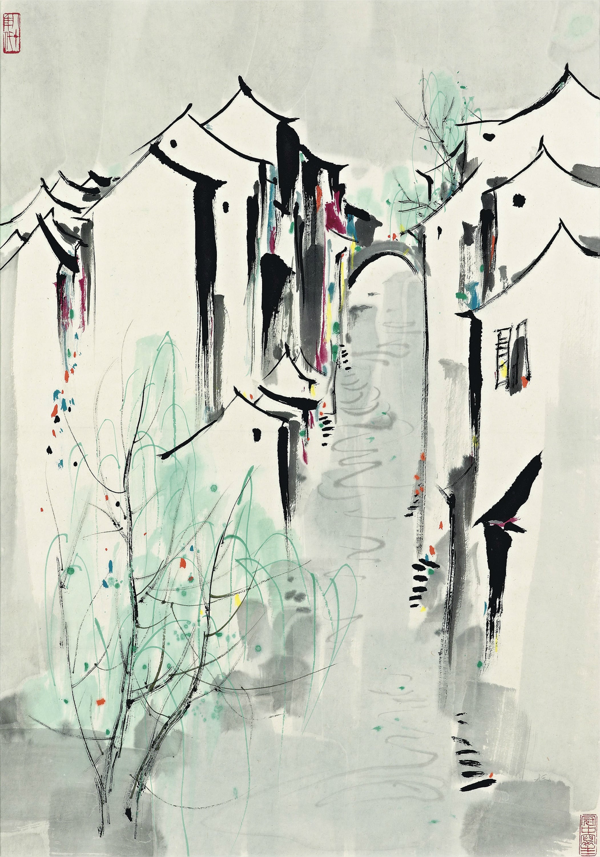 江南水乡景致主题 - 无题 - 水墨绘就江南水乡风貌 