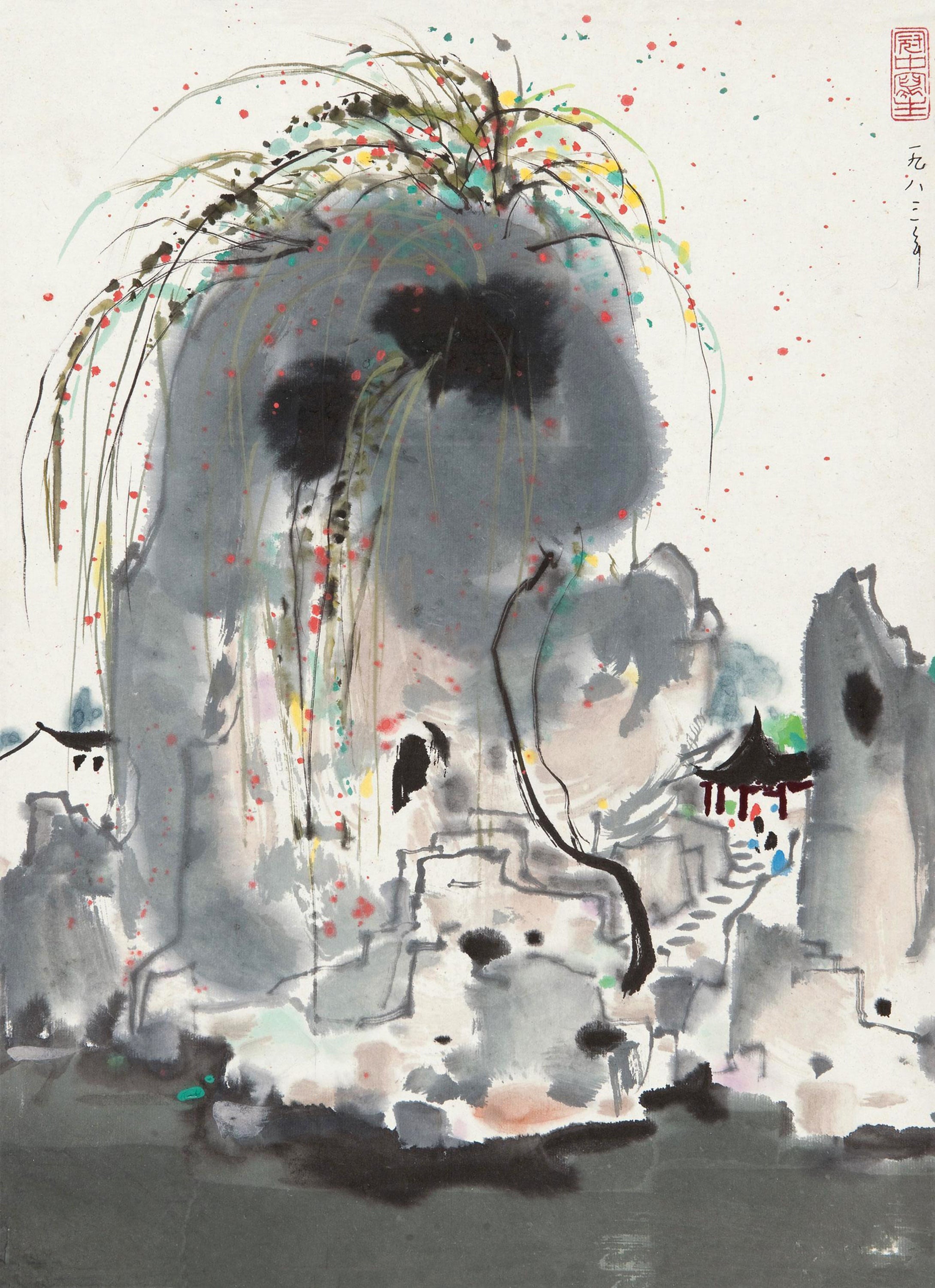 线条色彩交织主题 - 无题 - 墨彩交织展现独特景致 