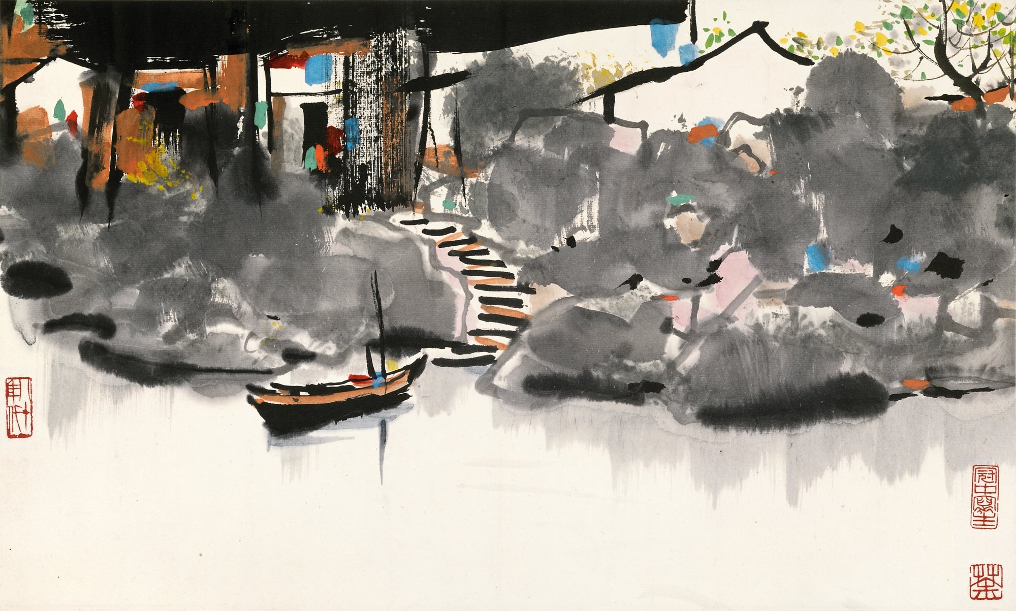 江南水乡景致主题 - 无题 - 水墨绘就江南水乡风情 