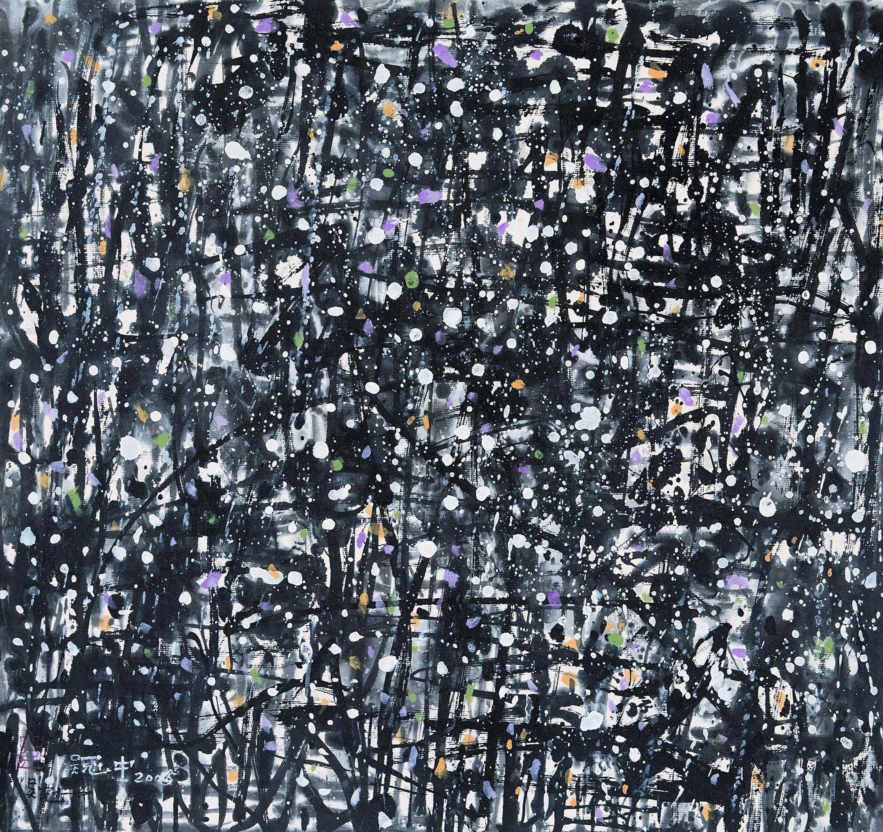 抽象形式探索主题 - 无 - 黑白线条色彩交织画面 