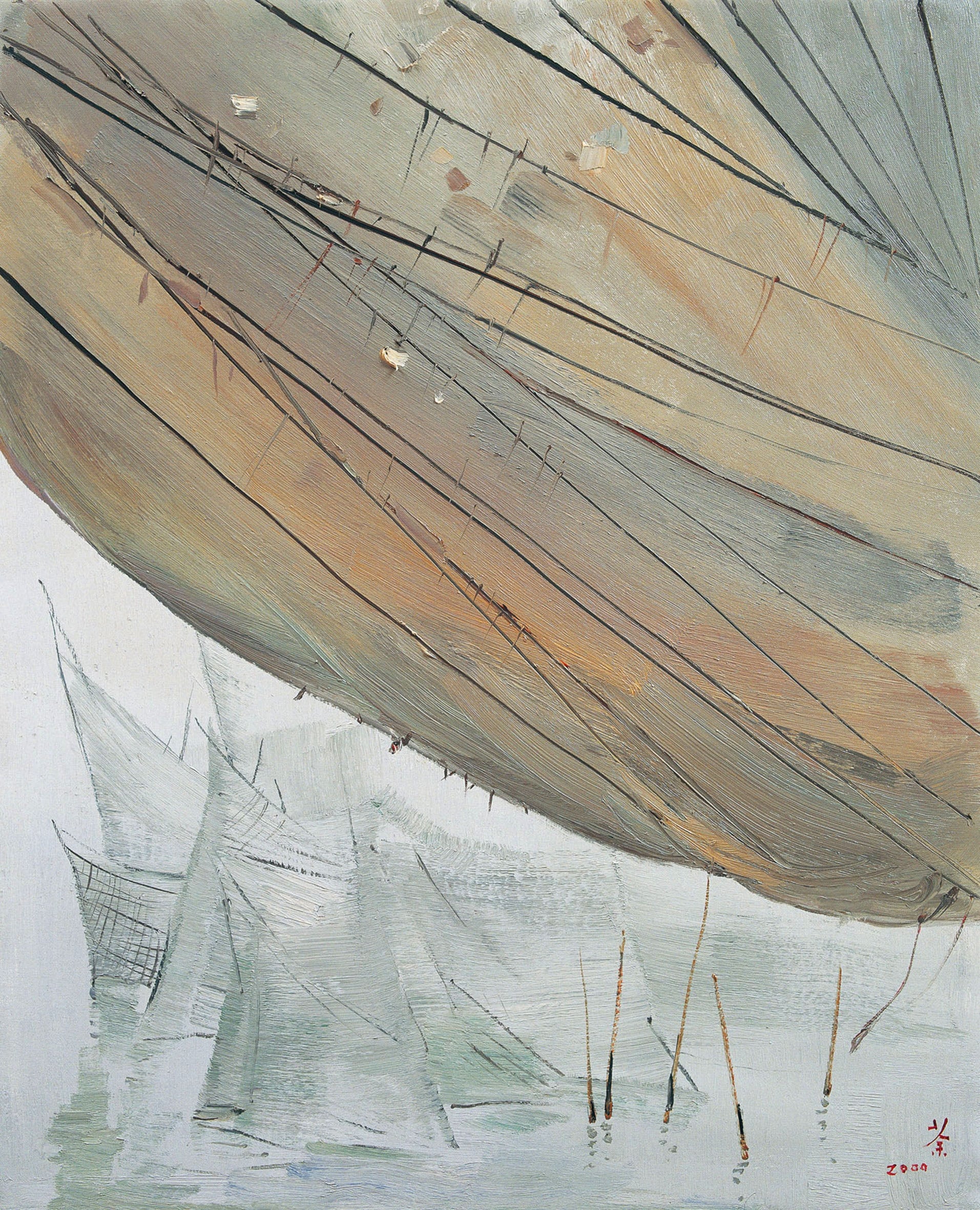 线条色彩交织主题 - 无题 - 线条色彩交织展现船影 