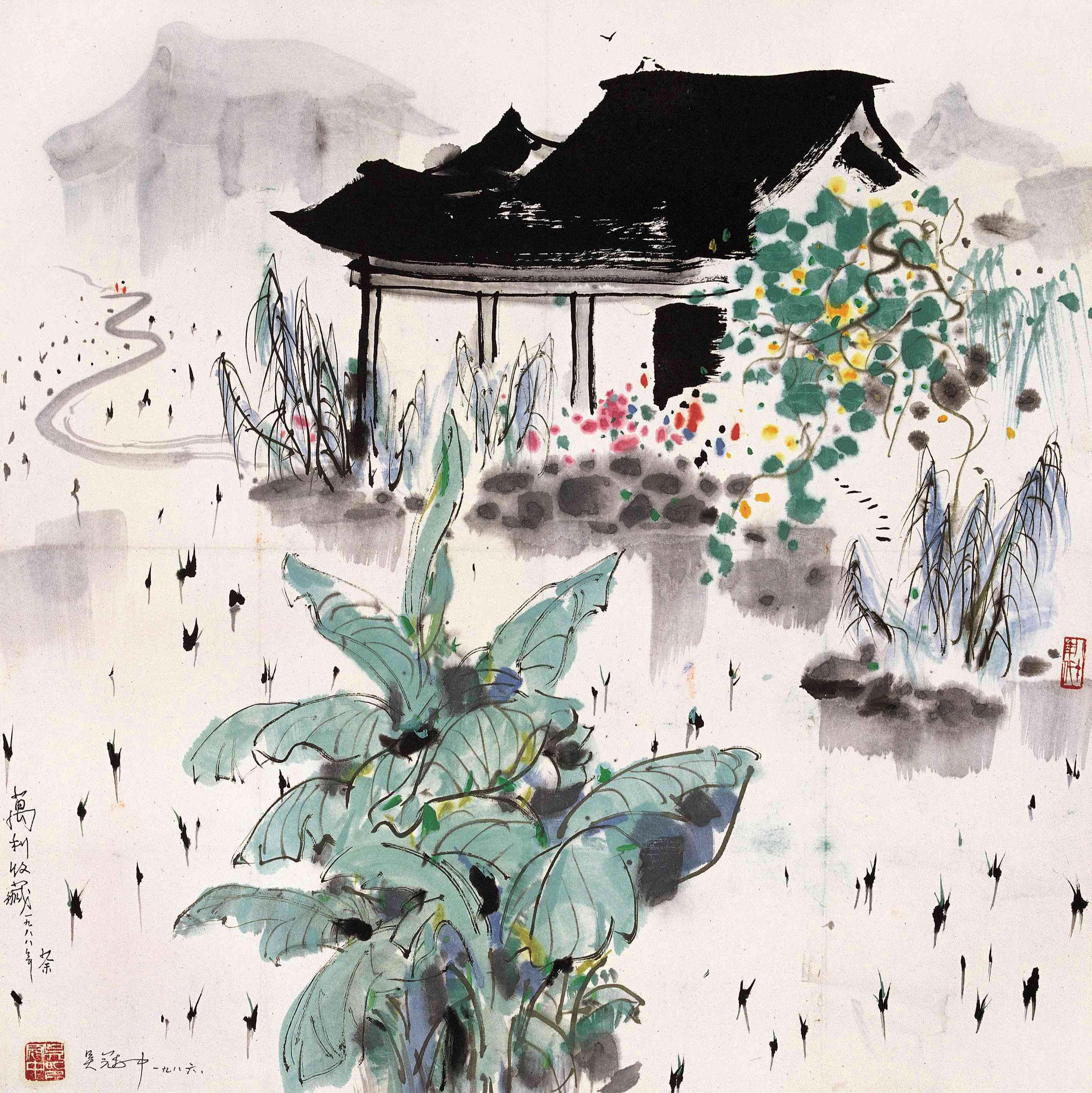 江南水乡景致主题 - 无题 - 水墨绘江南屋舍风光 