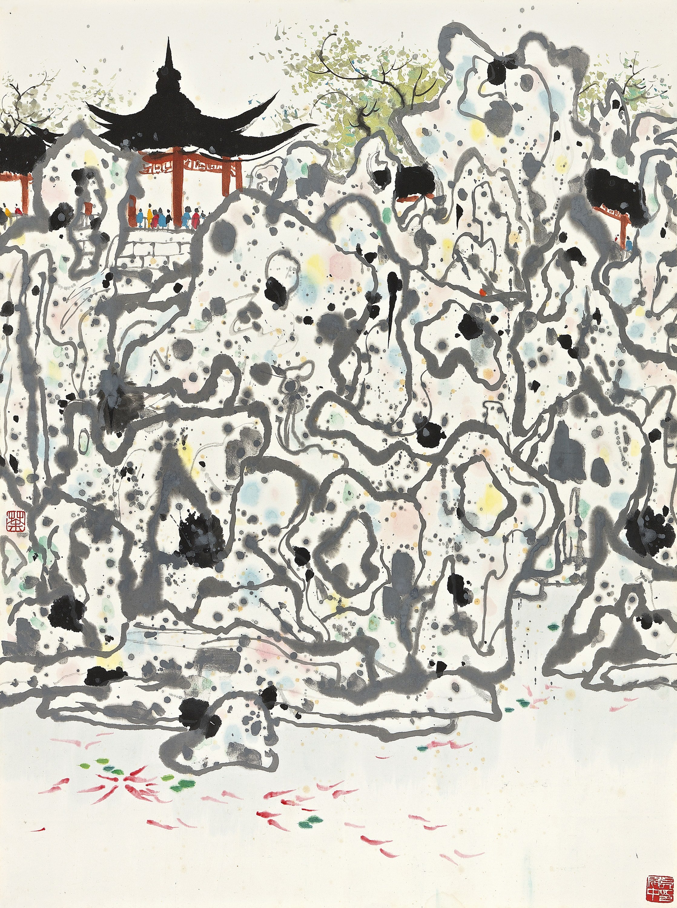 江南水乡景致主题 - 未知名园林画作 - 水墨绘江南园林景致 