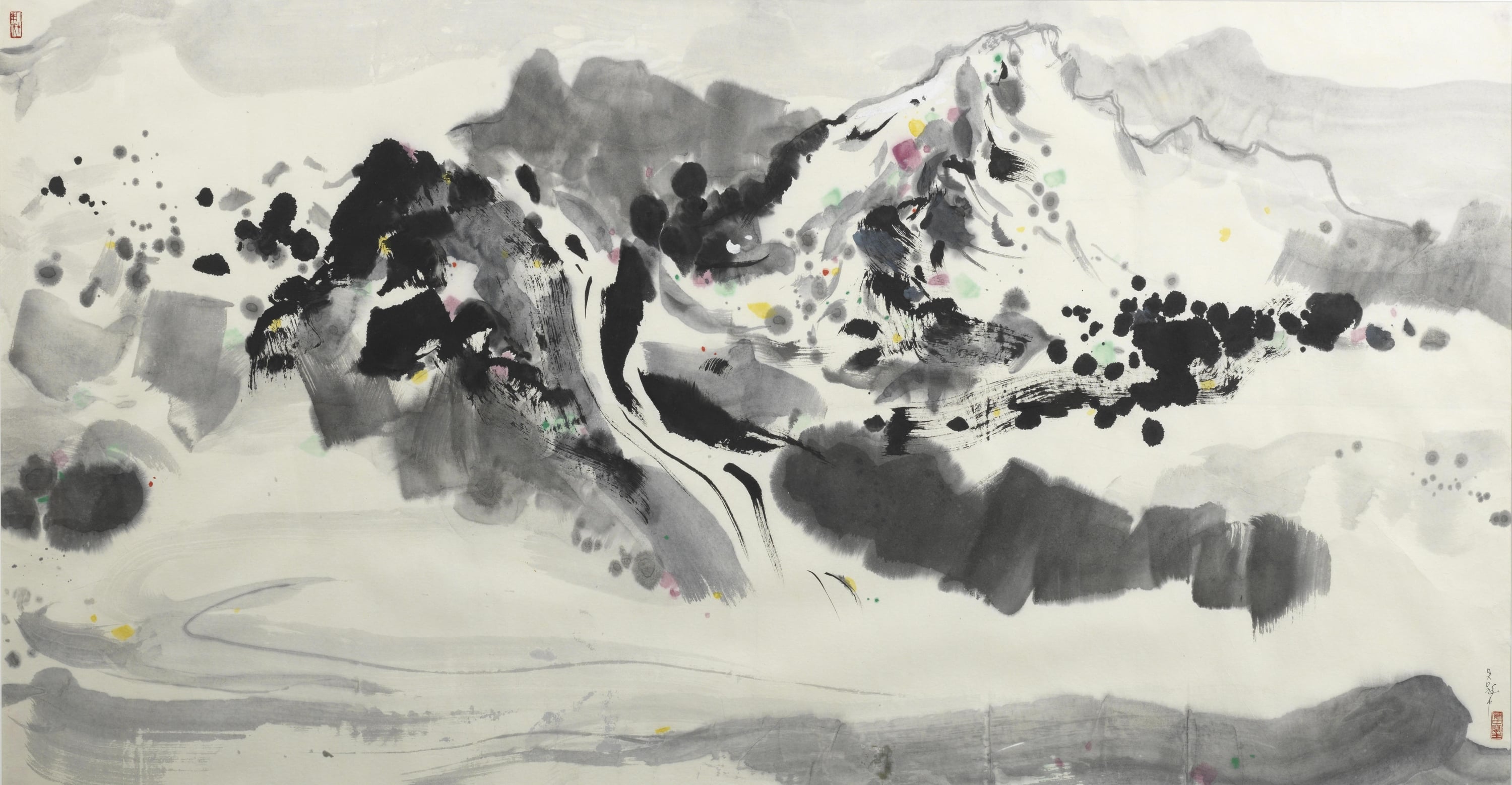 抽象形式探索主题 - 无题 - 墨色抽象展现山水意象 