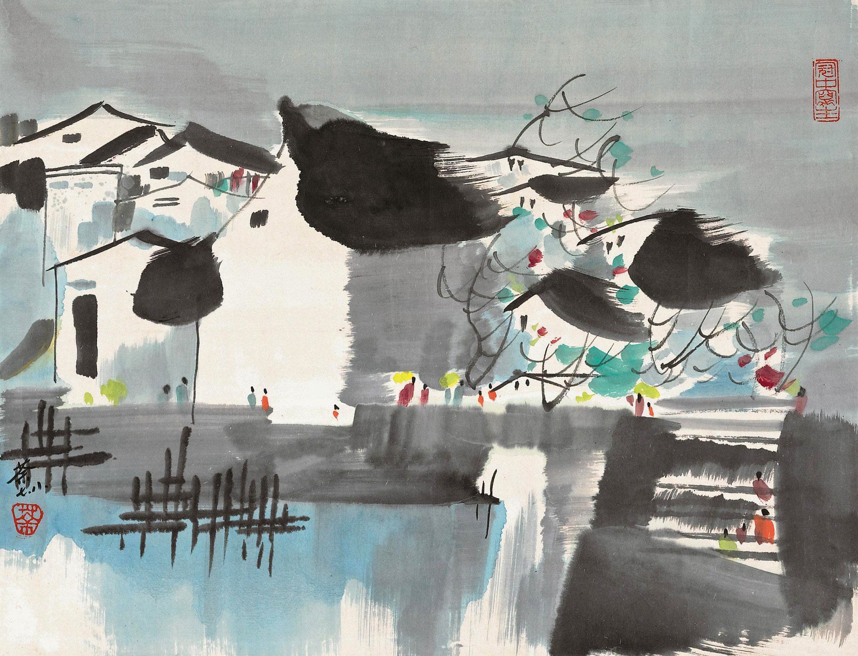 江南水乡景致主题 - 无题 - 水墨绘就江南水乡风情 